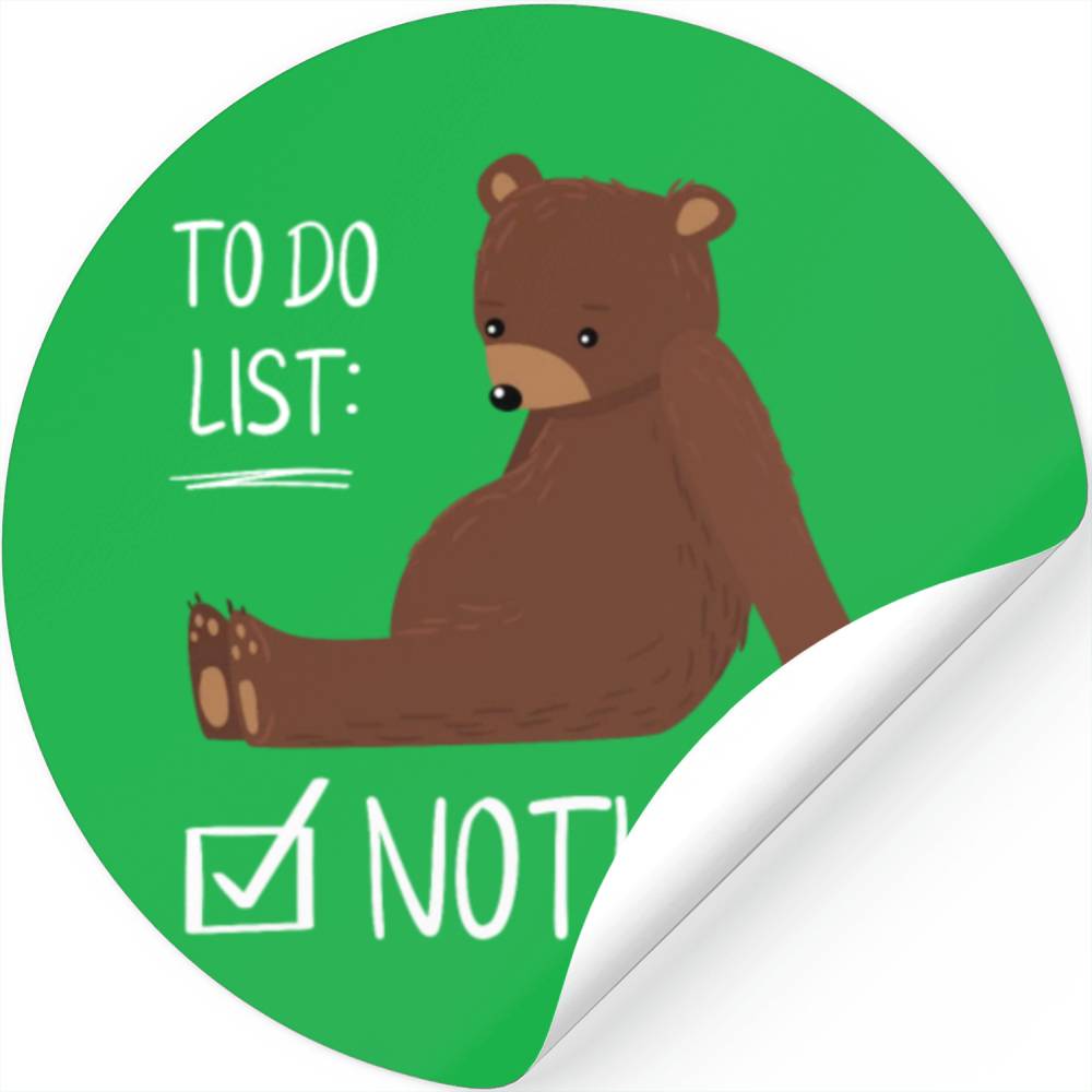 To Do List Nothing Bear Sleep Stickers