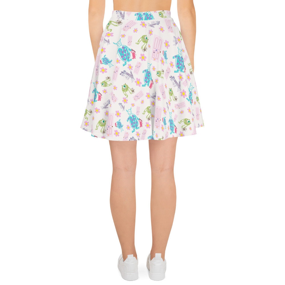 Boo Drawing Skater Skirt, Women's Skater Skirt