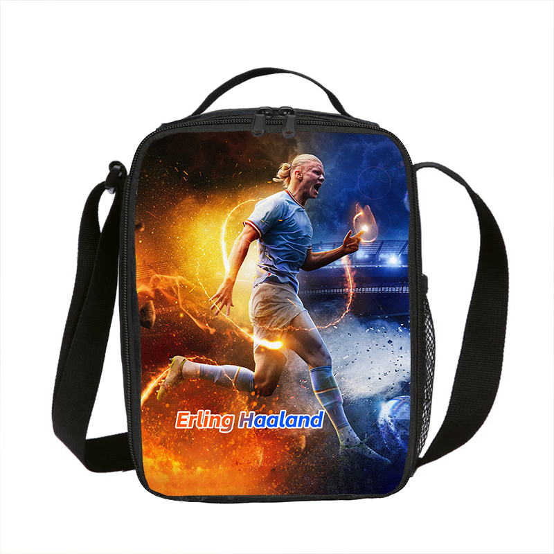 Insulated Lunch Bag Haaland Football Star Lunch Container Leakproof Tote Lunch Box Football Sports Food Storage Bags Thermal Bag