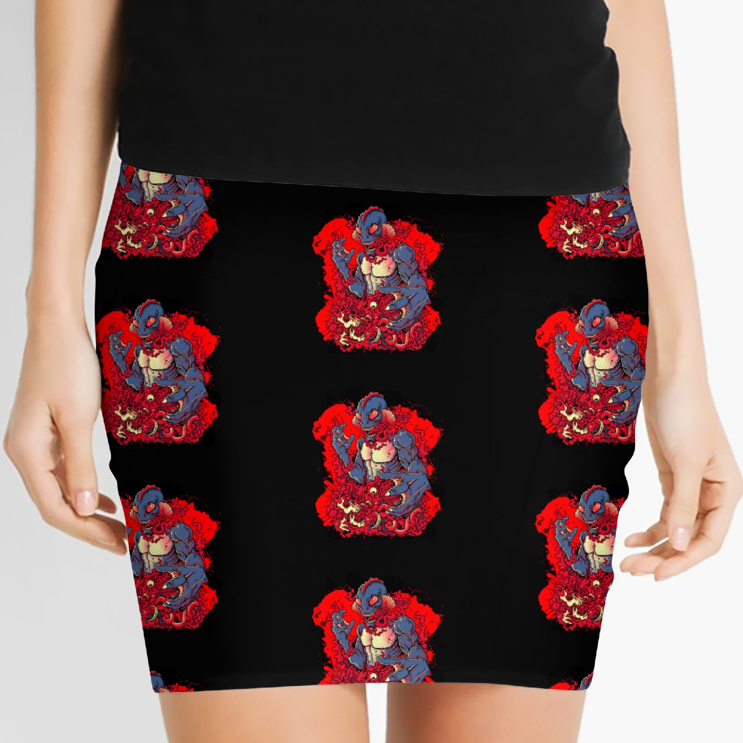 Fantasy Horror Creature - Death Lagoon Women's Mini Skirts