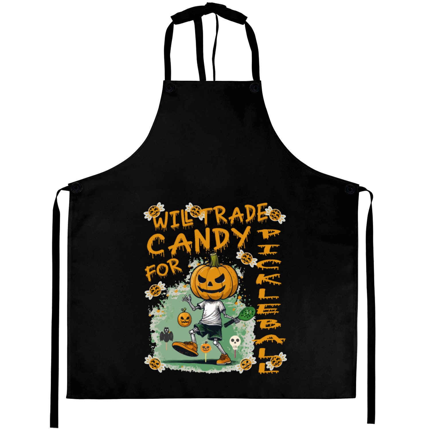 Halloween Will Trade Candy for Pickleball Black Aprons