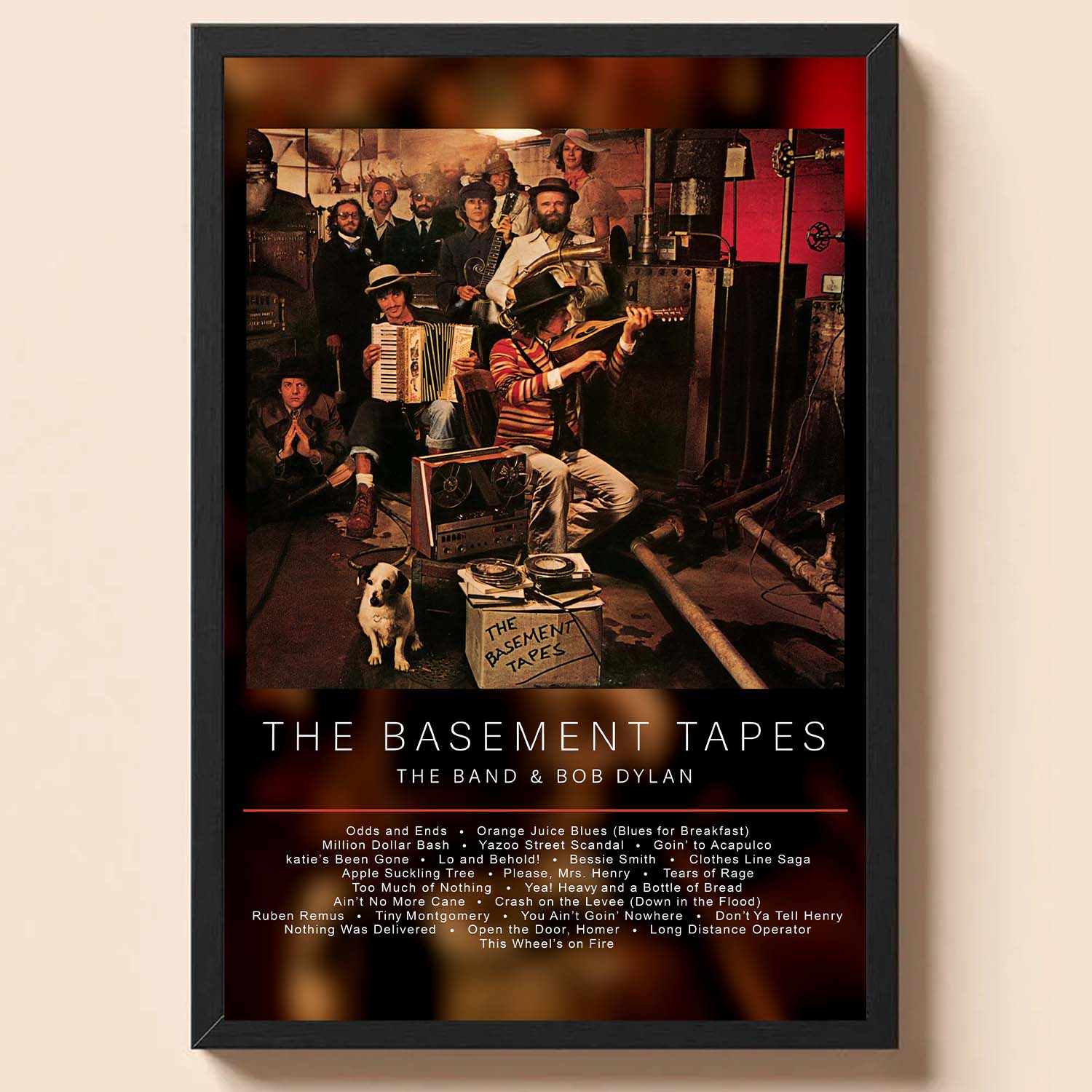 The Band Poster | The Basement Tapes Poster | Album Poster Prints | Wall Decor Posters | Album Cover | Rock Music Poster