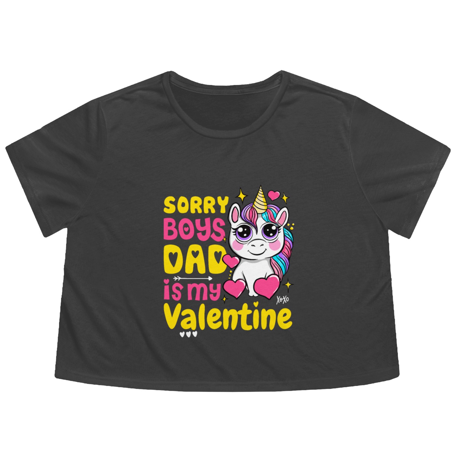 Sorry Boys Daddy Is My Valentine, Dad To Daughter Flowy Cropped Tees