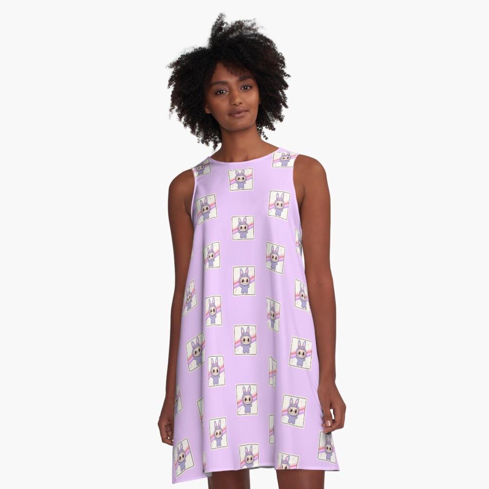 Cute Labubu A-Line Dress, Gift for Her, Gift for Her