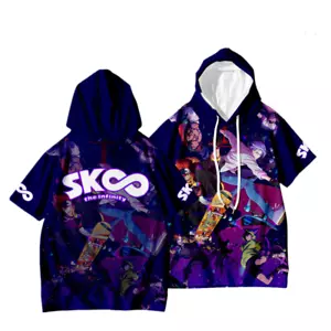 Anime SK8 the Infinity Short Sleeve Hoodie T-Shirt Thin Material Men Tops
