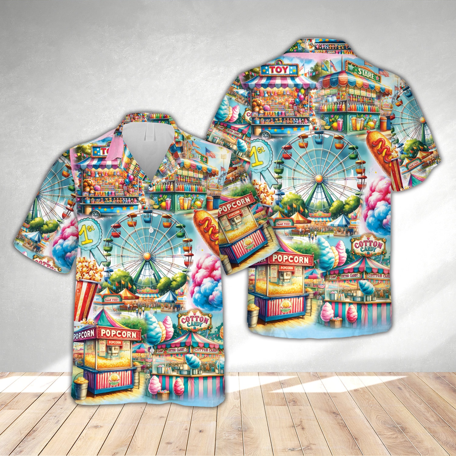 Fair Time Hawaiian Shirt, Take Me To The Fair Button Down Shirt, County Fair Shirt, Ferris Wheel, Cotton Candy, Corndog, State Fair Shirt