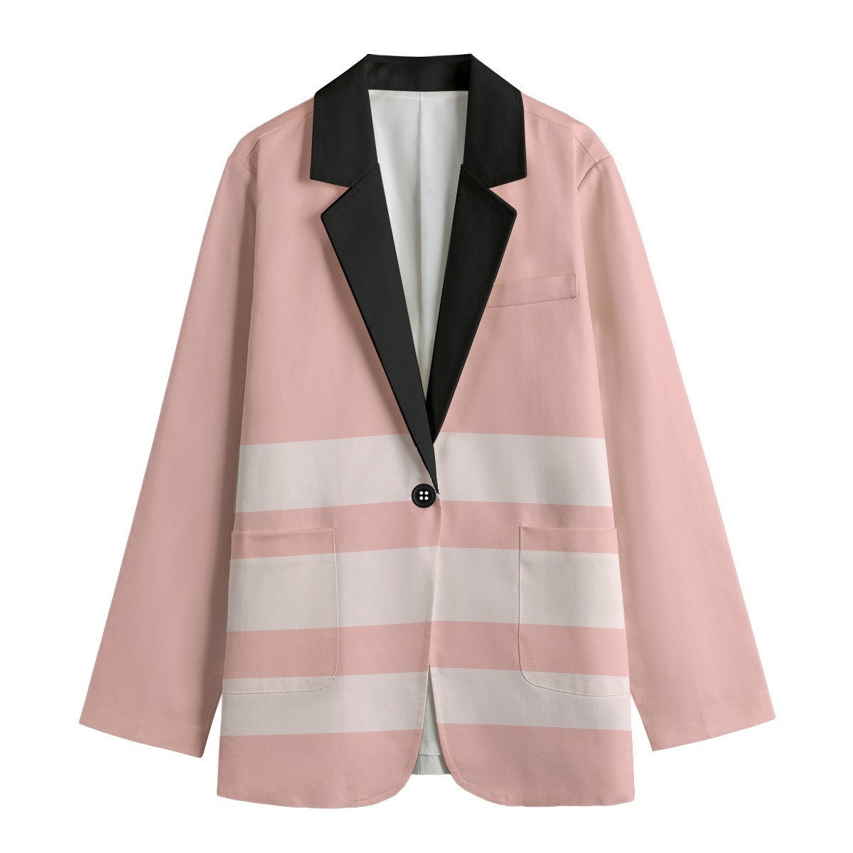 Angel Costume Jacket Pink Striped Women's Casual Blazer, Women Suit Jacket, Gift For Her