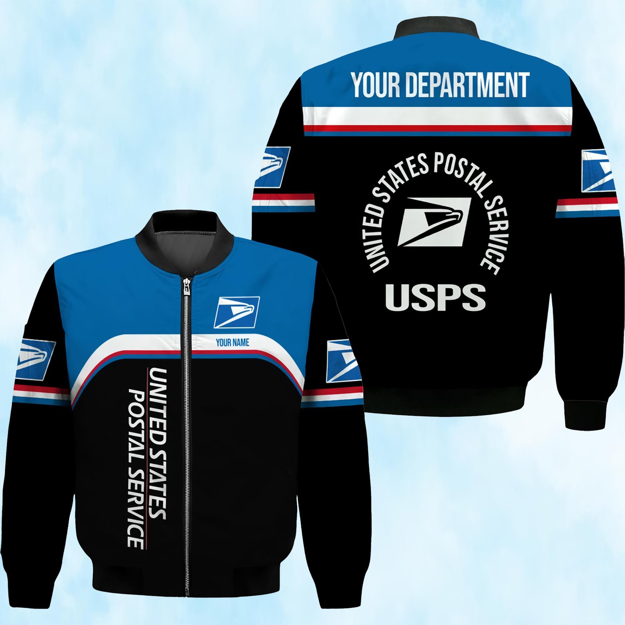 Personalized Name Proud Postal 3D Bomber Jacket, United SPS Bomber Jacket, Postal Service Bomber Jacket, Gift For Men And Women.