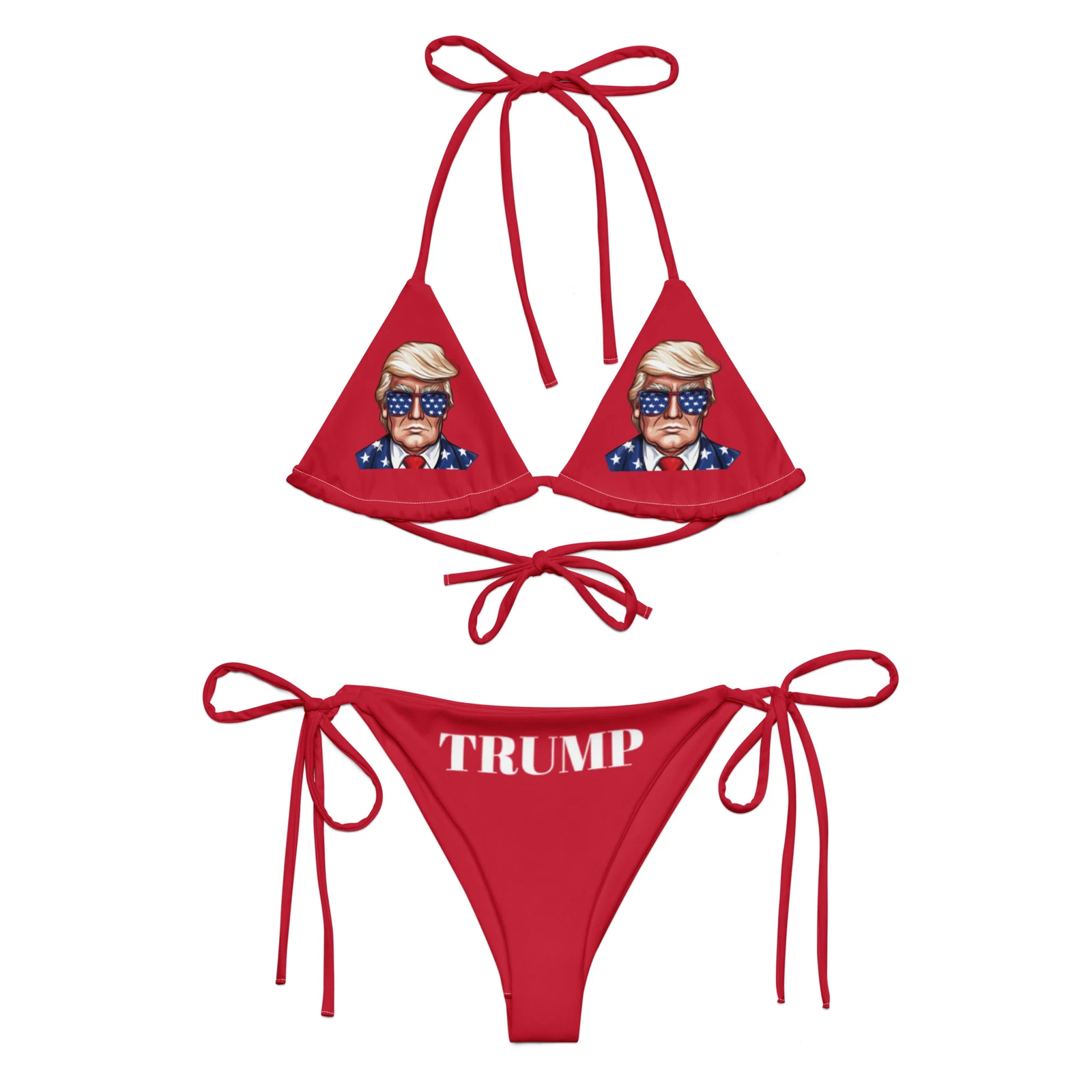 All-Over Print Recycled String Bikini Swimsuit