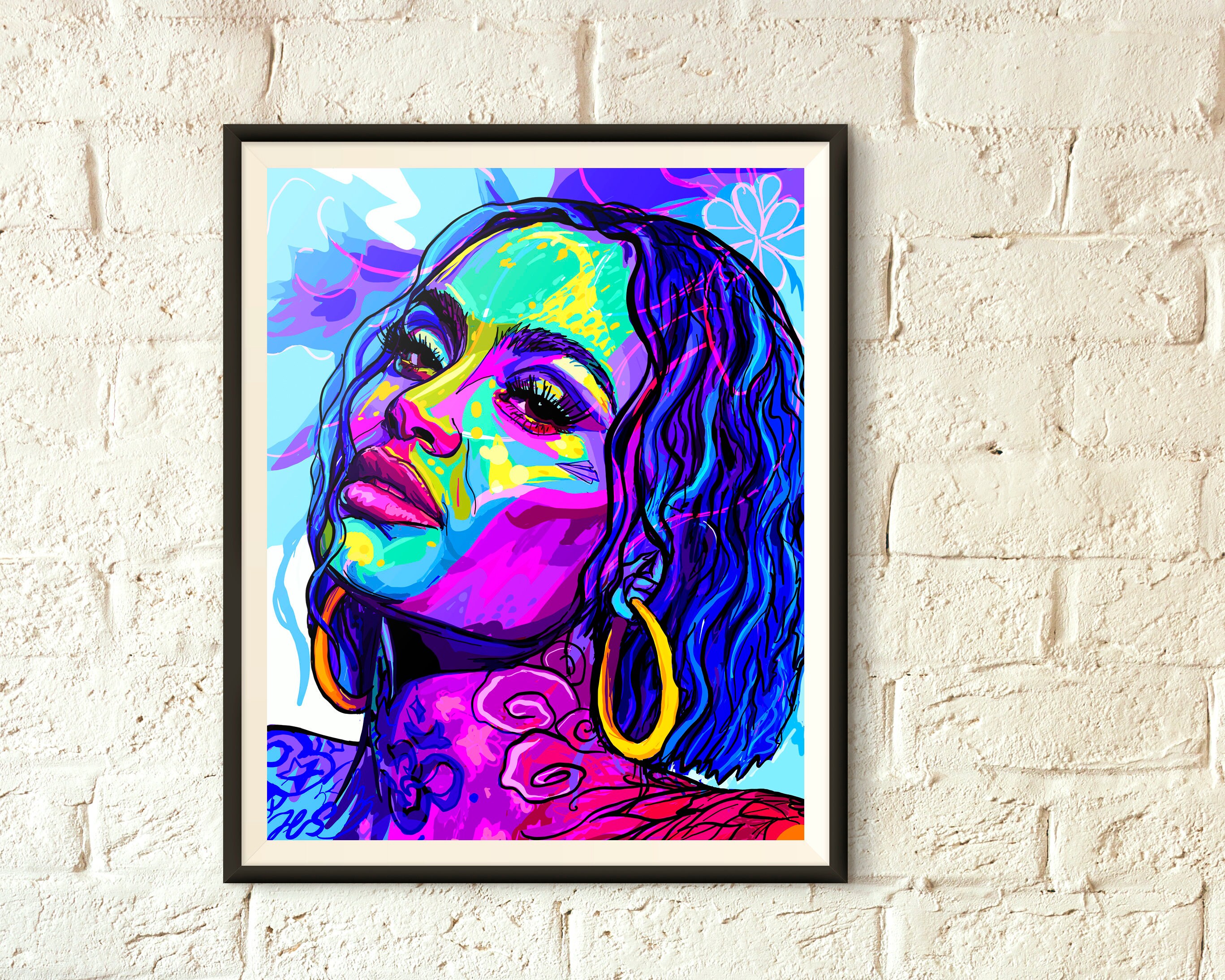 Kehlani Poster Print, Pop Art, Wall Art, Home Decor Gifts, Fan Art, Gifts for Her