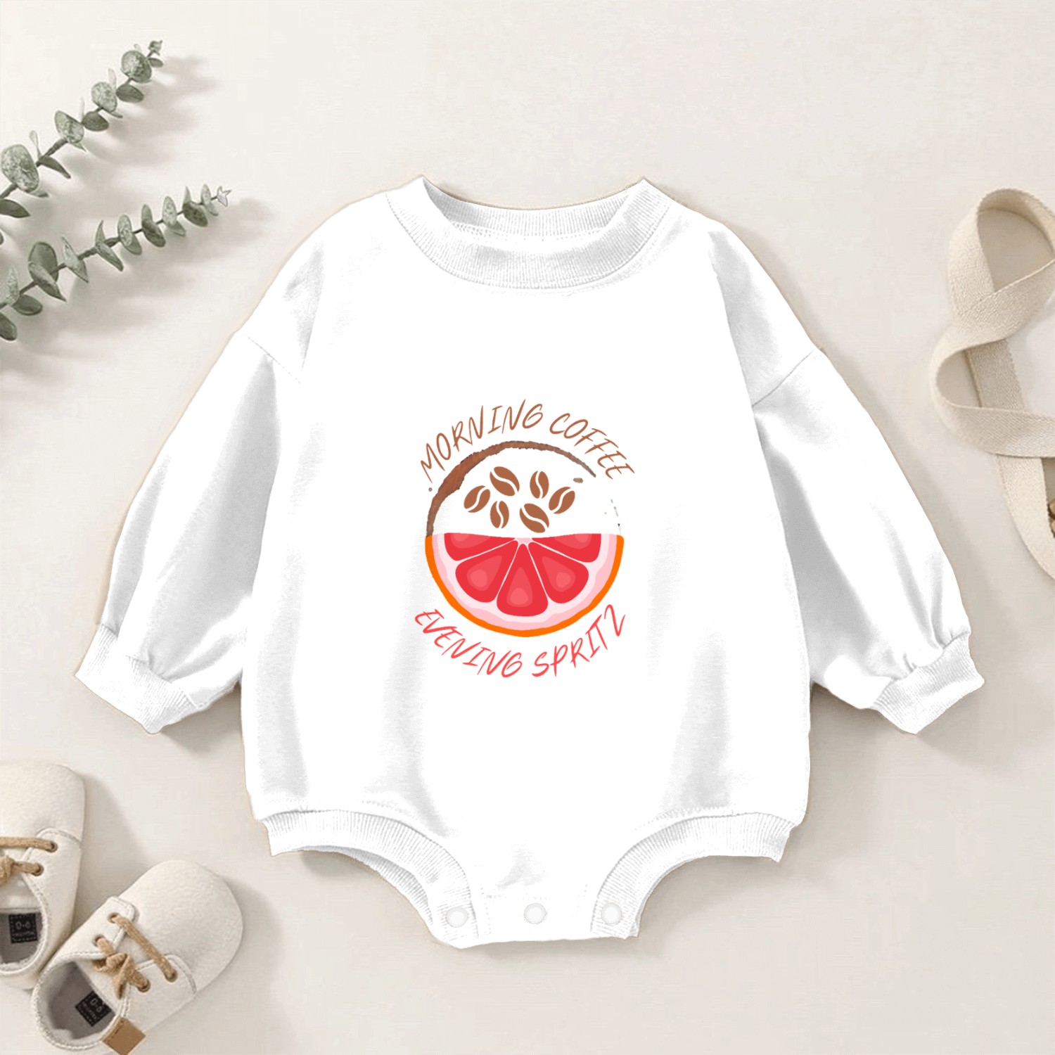 Morning Coffee Evening Spritz Baby Romper Sweatshirts