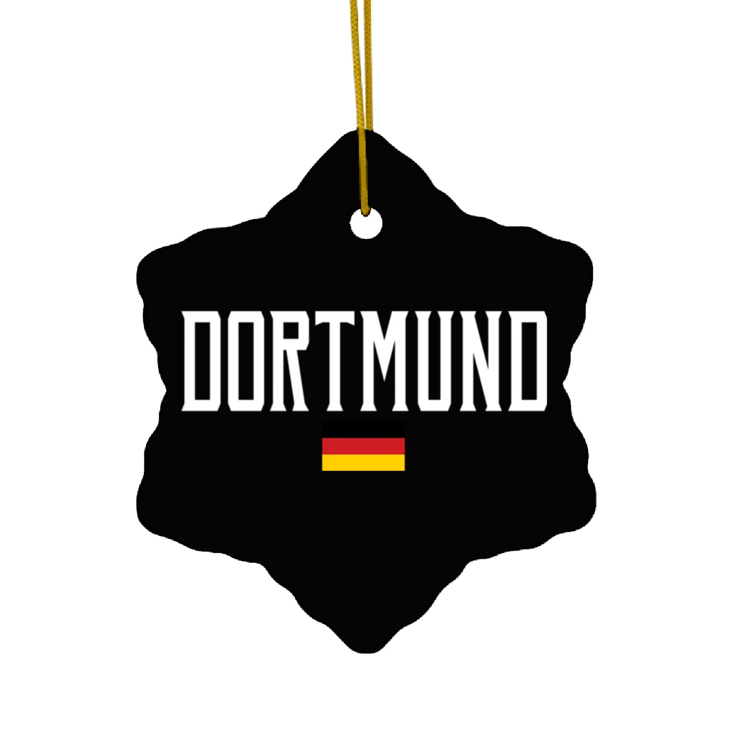 Dortmund Germany Flag White Text Ceramic Ornaments