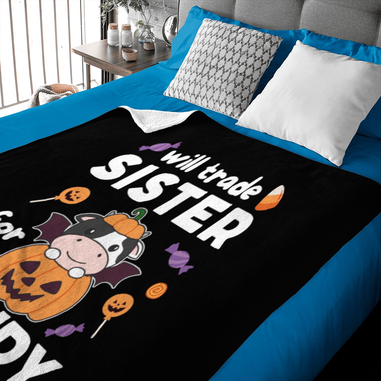 Cow Halloween Trade Sister For Candy Baby Blankets