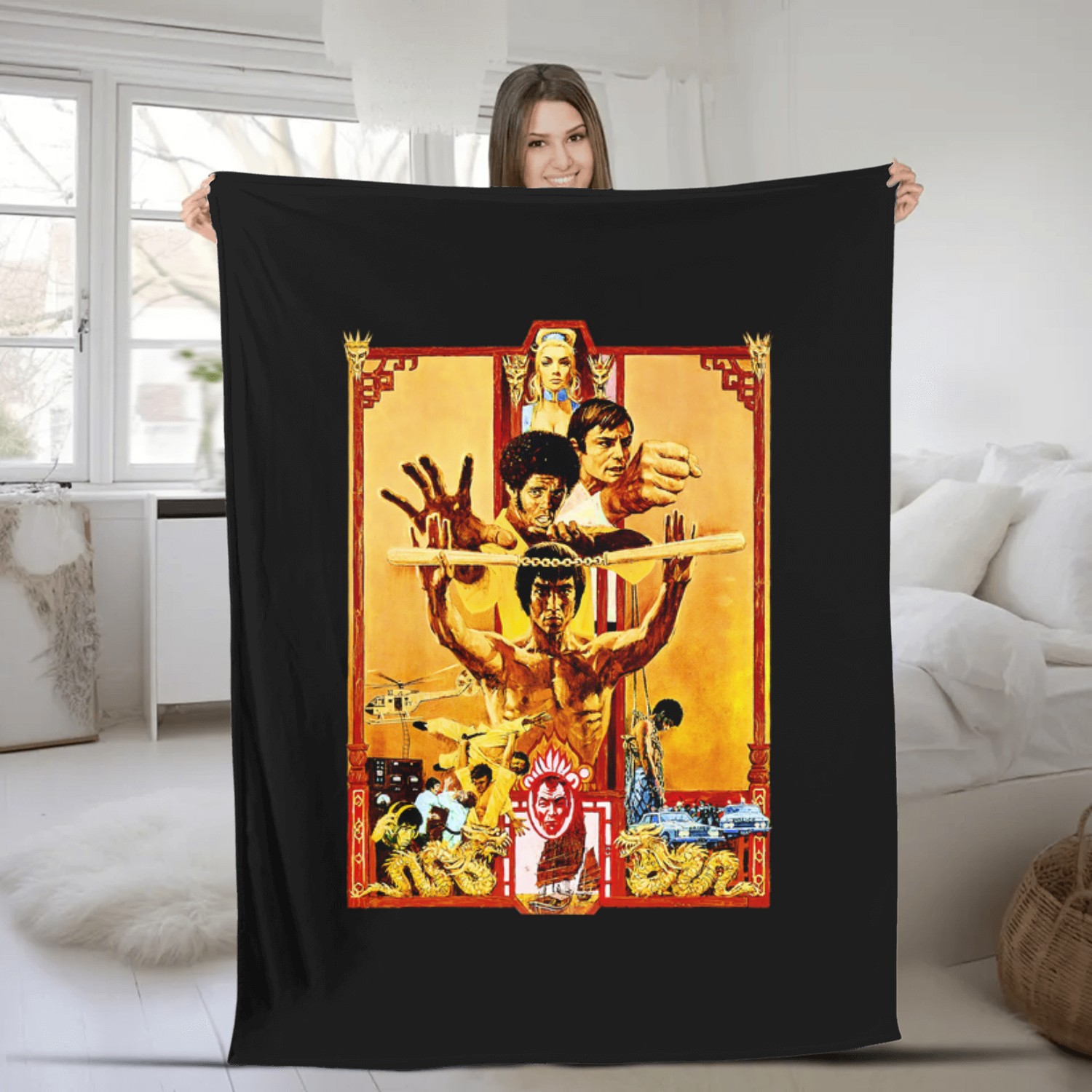 Bruce Lee - Enter The Dragon Fleece Blankets