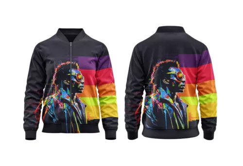 Miles Davis All Over 3D Print Bomber Jacket