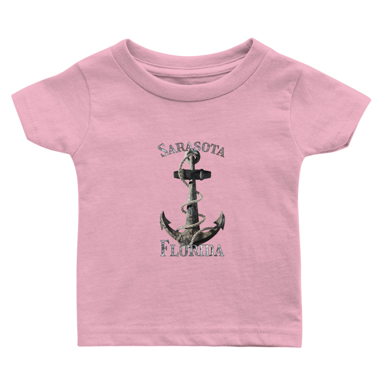 Sarasota Florida Nautical Anchor Sailing Baby T Shirts