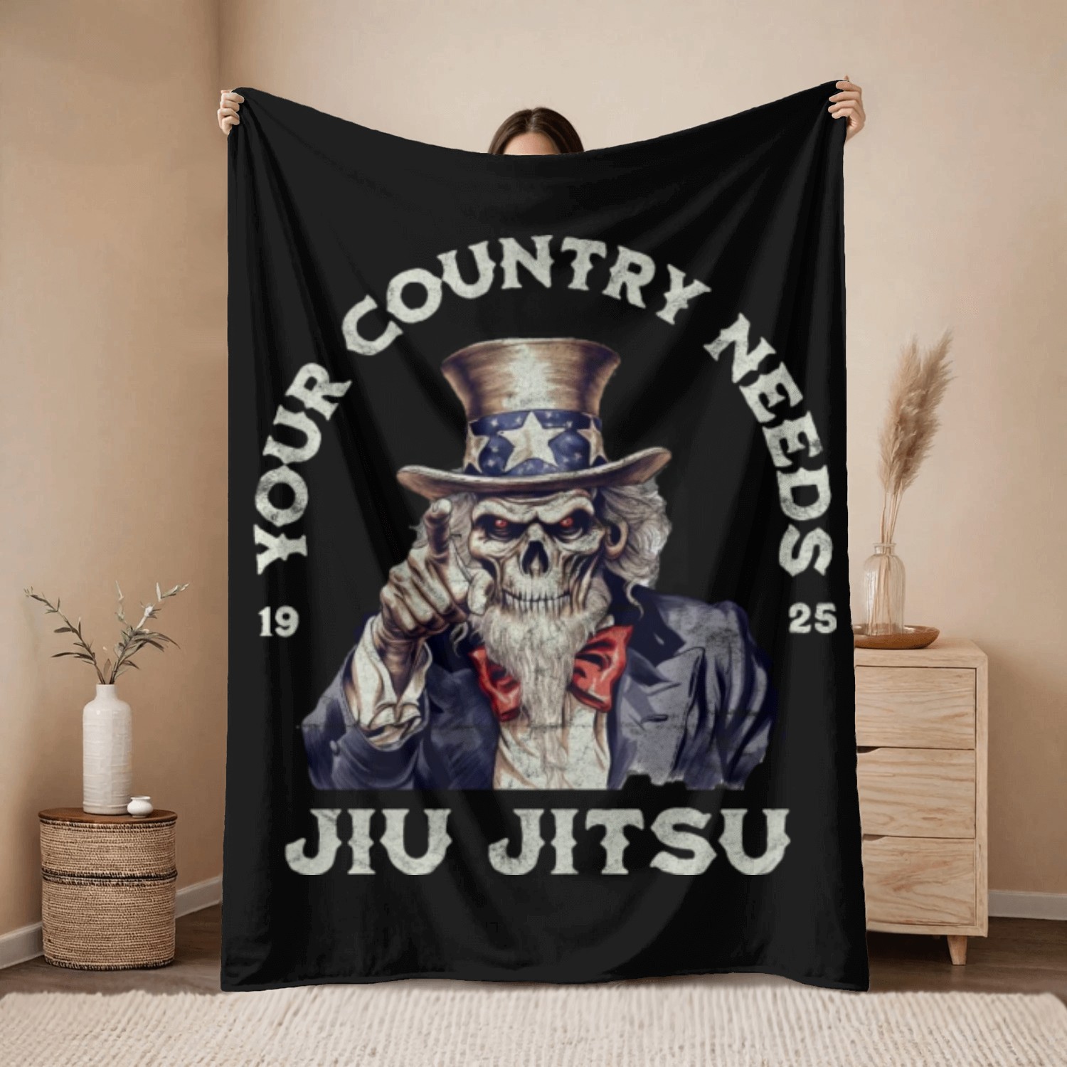 Vintage Brazilian Jiu Jitsu MMA American BJJ Throw Blankets