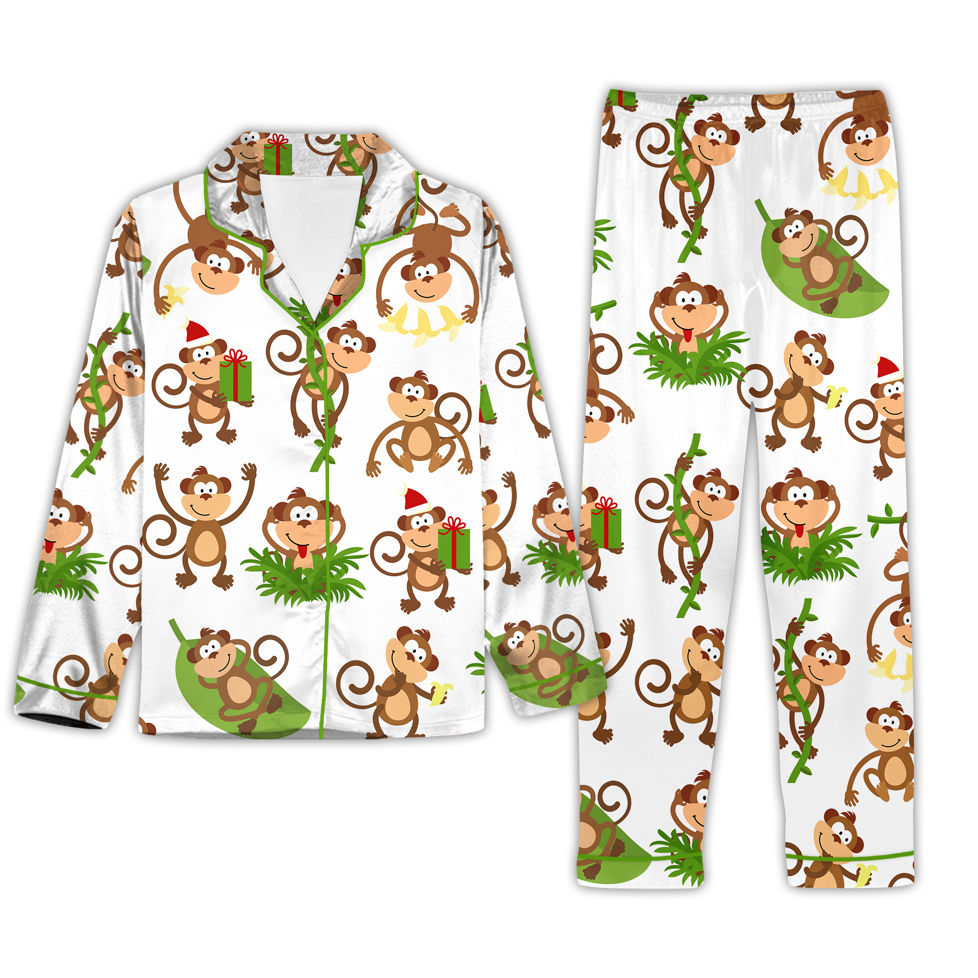 Women's Monkeys Long Sleeve Pajama Set