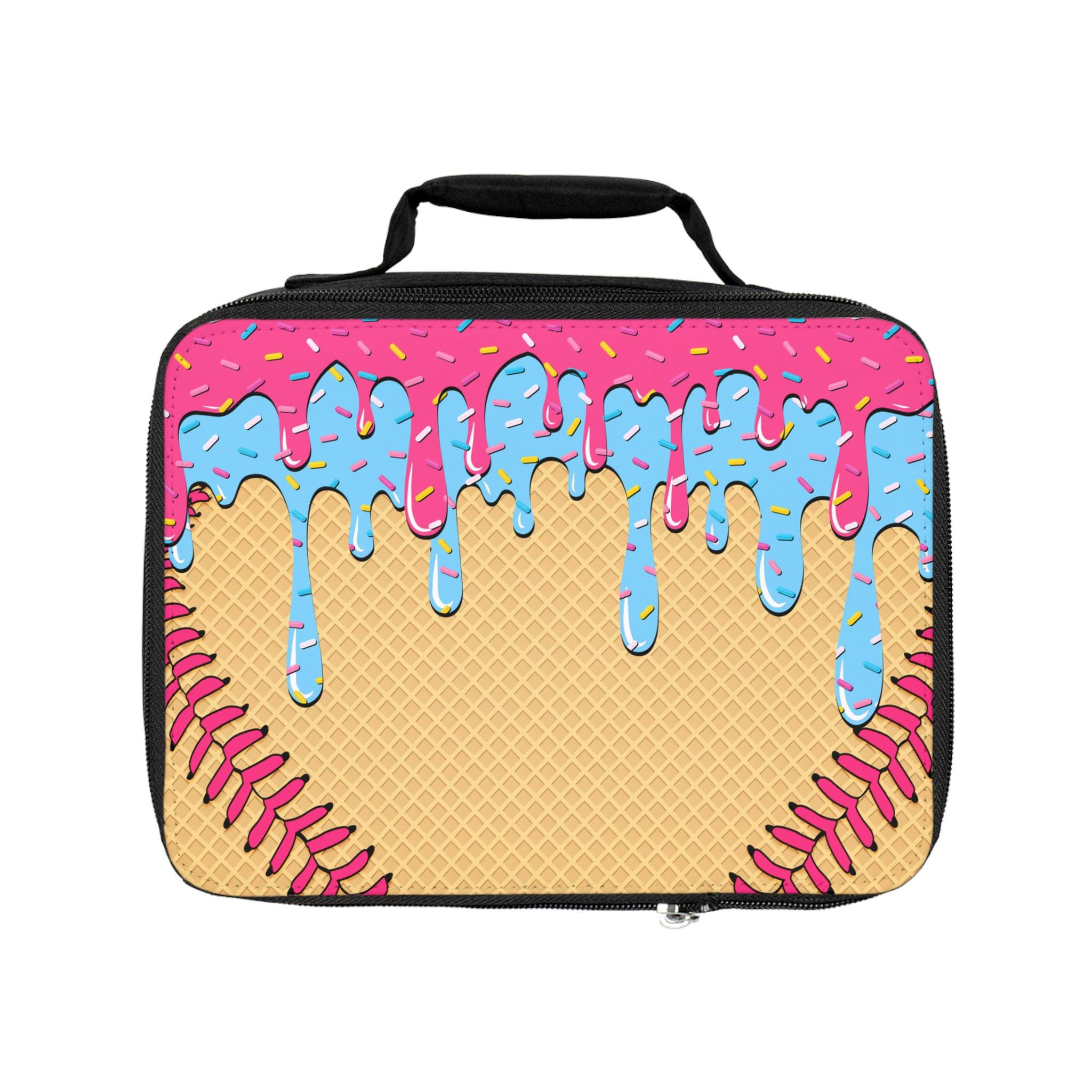 Fun Ice Cream Cone Lunch Bag, Kids Lunch Box, Snack Carrier, Back to School Gift, Food Storage, Cute Lunch Tote