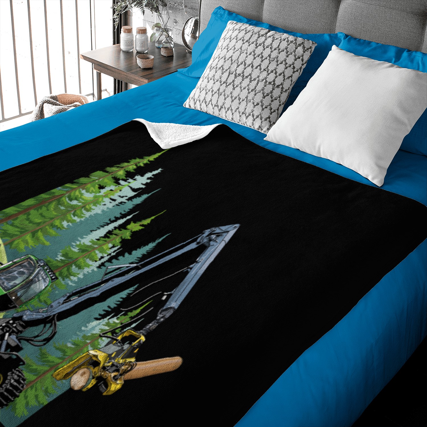Harvester in the forest Baby Blankets