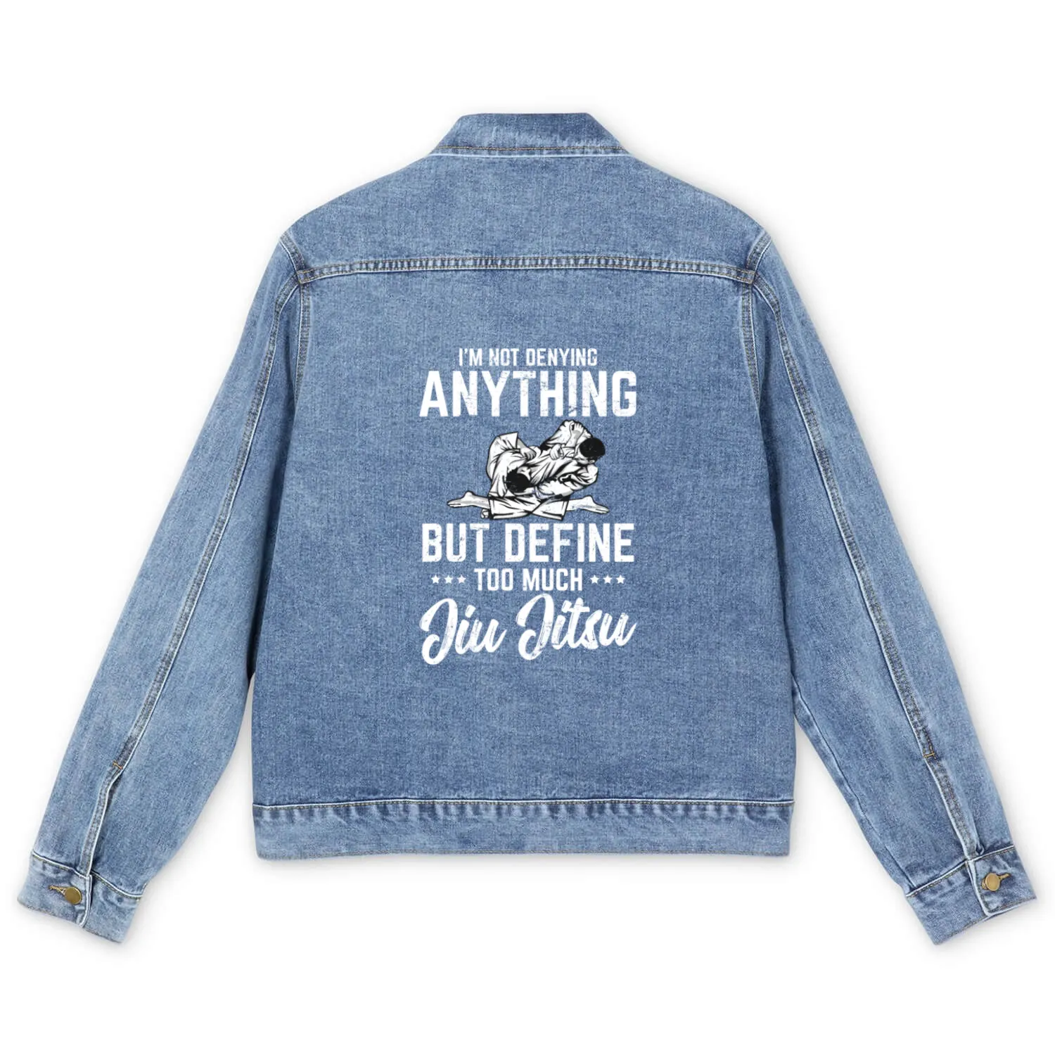 Define Too Much Jiu Jitsu Brazilian JiuJitsu BJJ J Men's Denim Jackets