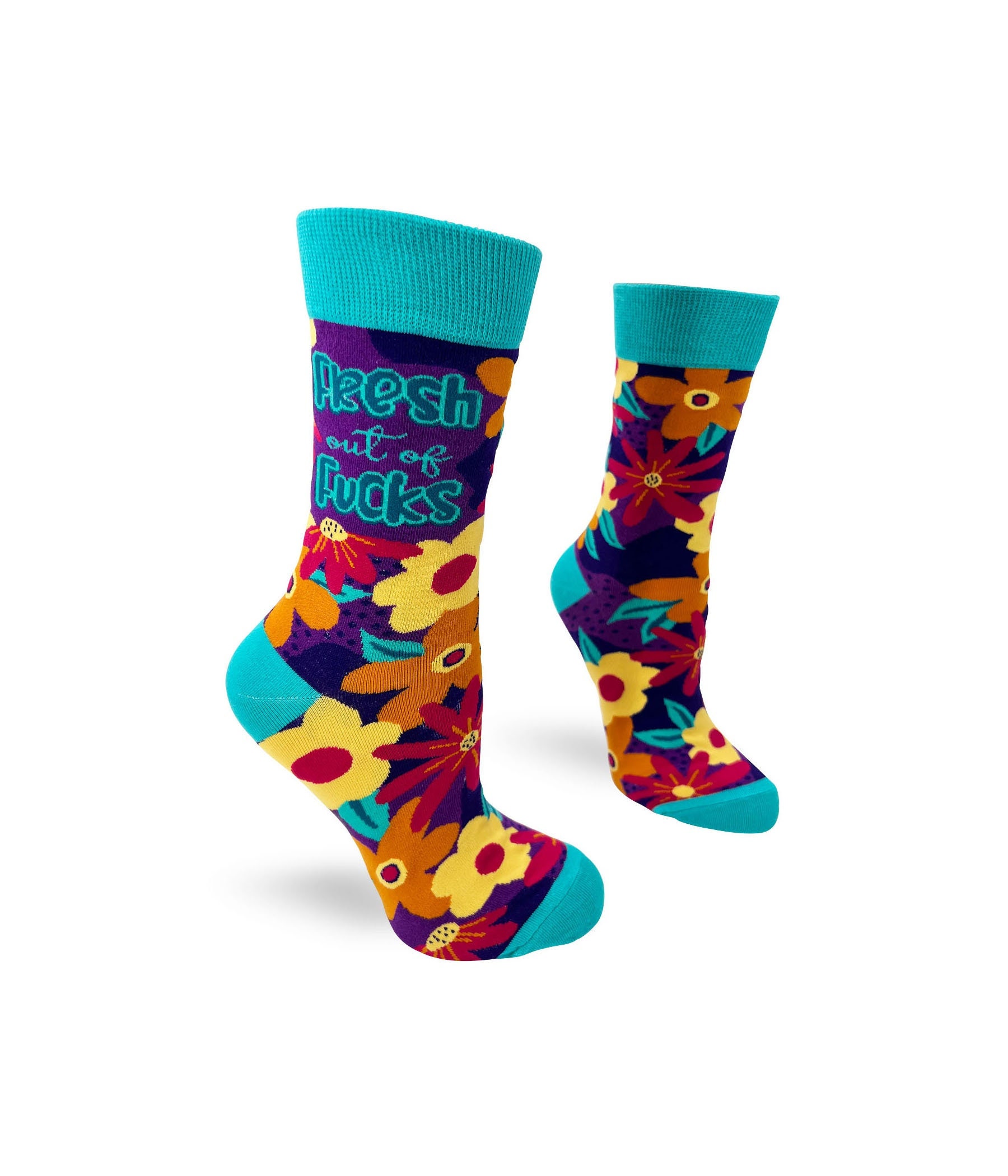 Fresh out of F..ks Sassy Ladies' Crew Socks | Inappropriate Swear Word Socks | Funny Curse Words Socks | Profanity Socks