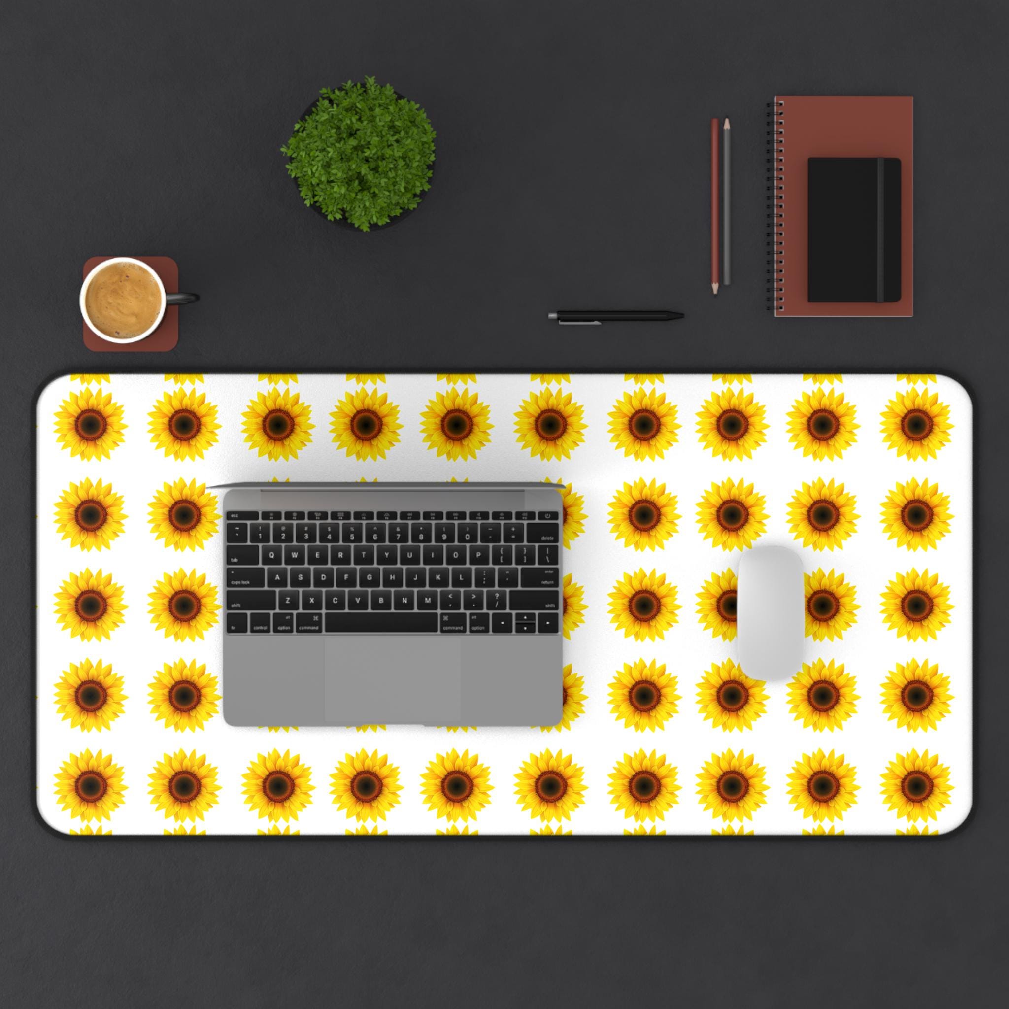 Floral Sunflower Desk Mat for Office and Home Workspace