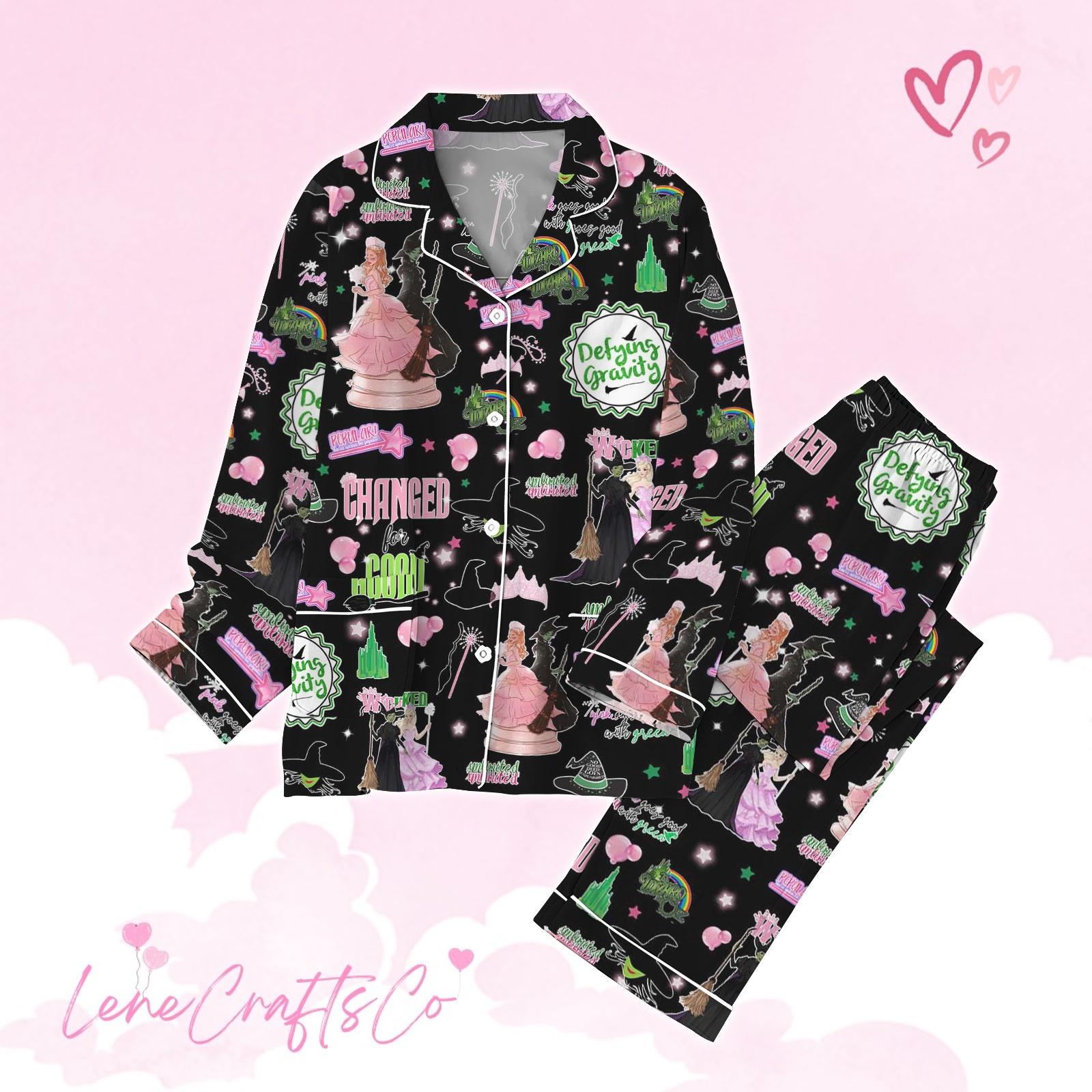 Wicked Movie Pajamas, Wicked Musical Pajamas Set, Broadway Musical Pajamas, Changed For Good Pajamas, Pjs For Women, Pajamas Family
