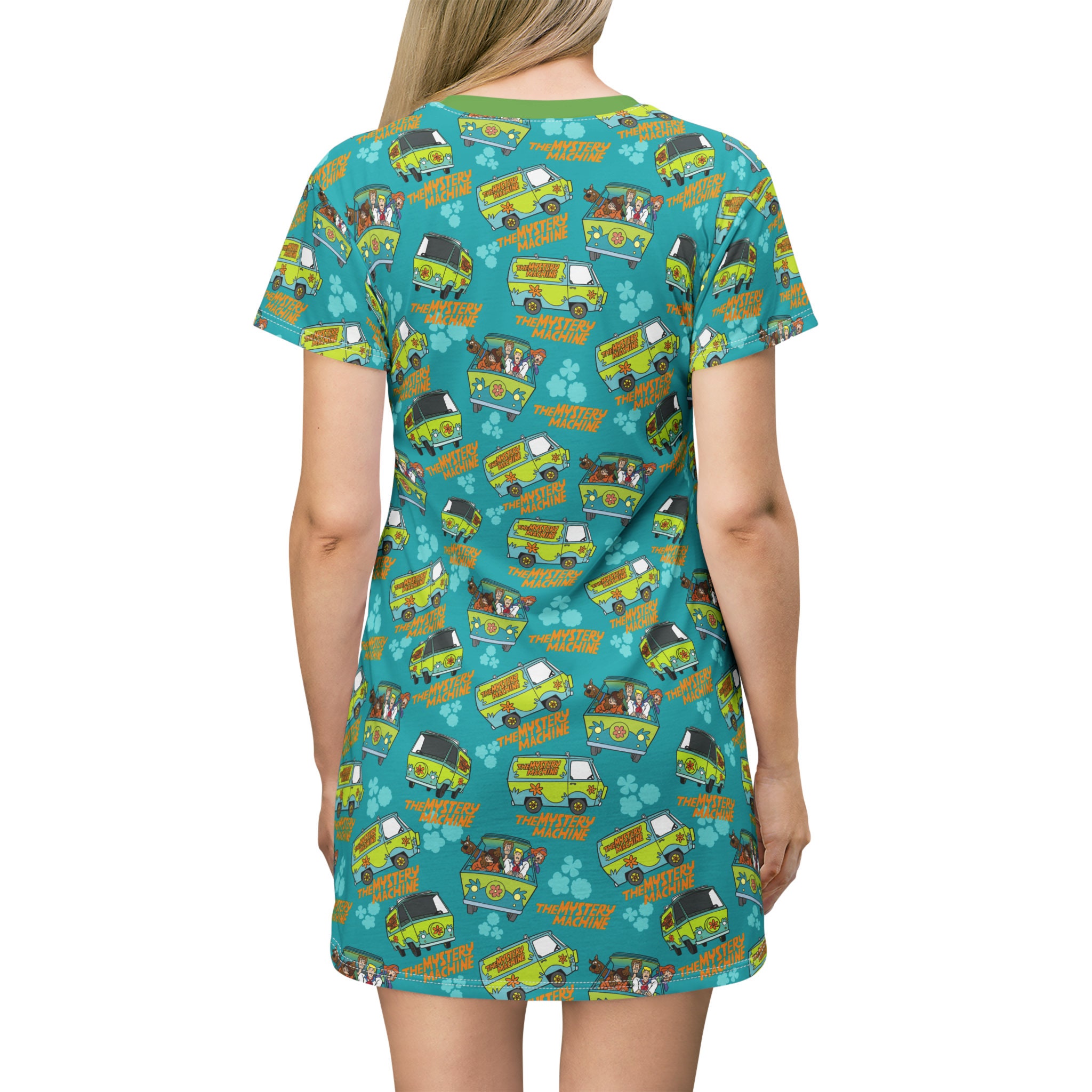 Scooby Doo T-Shirt Dress, Cartoon Women's T-Shirt Dress