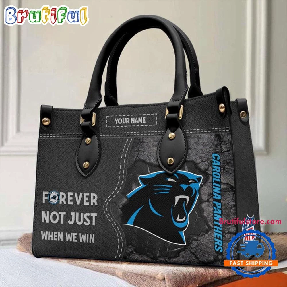 Personalized Carolinas Team Panthers Leather Bag, Football Team Leather Bag
