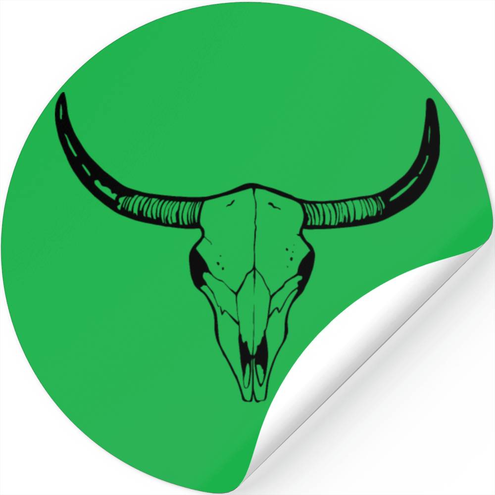 cow skull, long horn, texas Stickers