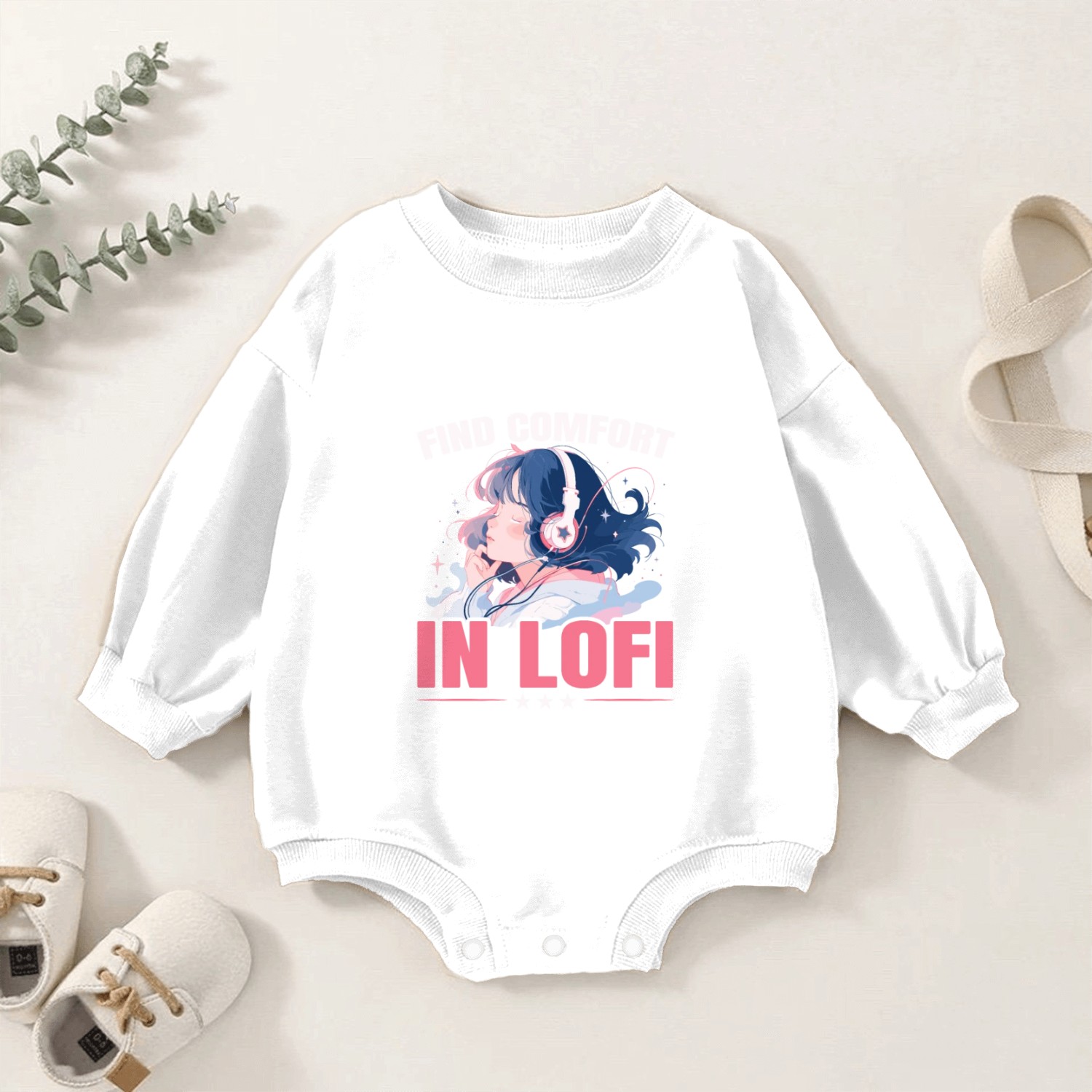 Lofi Music Lover Low Fidelity Japanese Aesthetic Baby Romper Sweatshirts