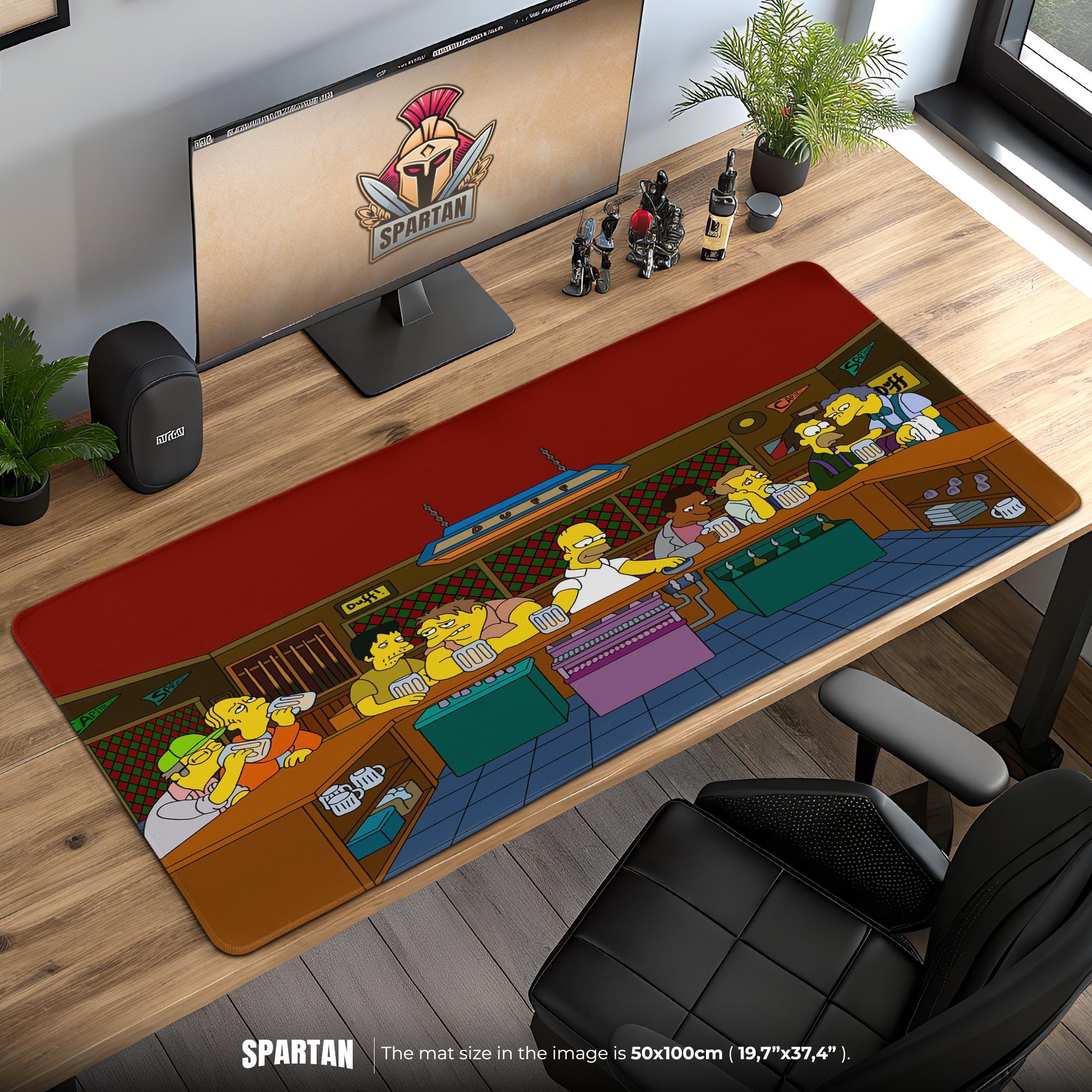 Moes Tavern Simpsons Desk Mat- Homer, Barney, Lenny & Duff Beer Scene Desk Mat