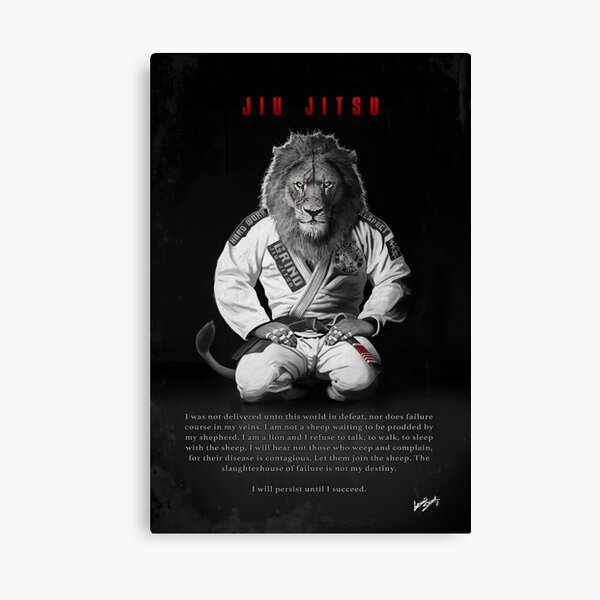 Kneeling Jiu-Jitsu Lion Canvas
