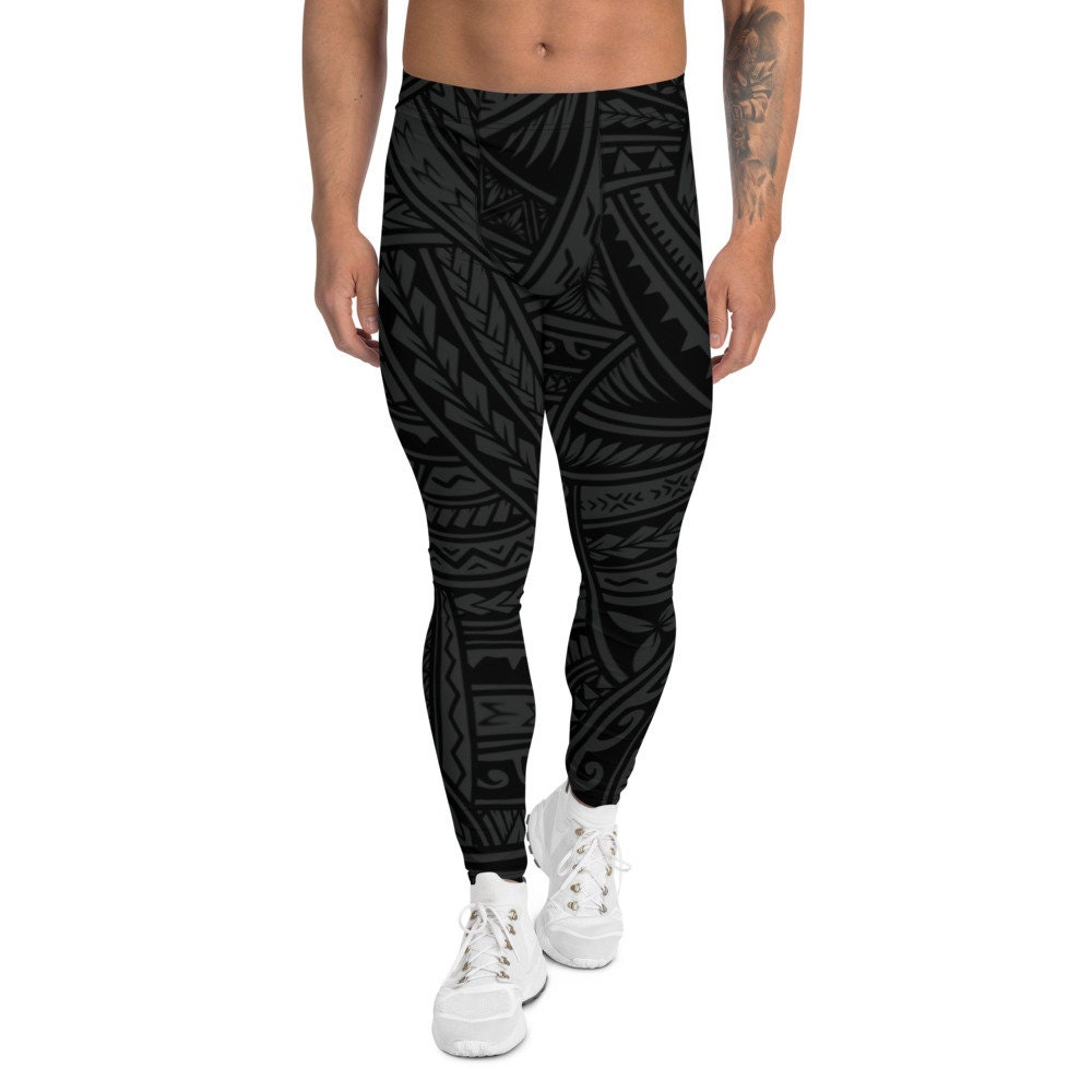 Black Samoan Tribal Gym Workout Men's Leggings