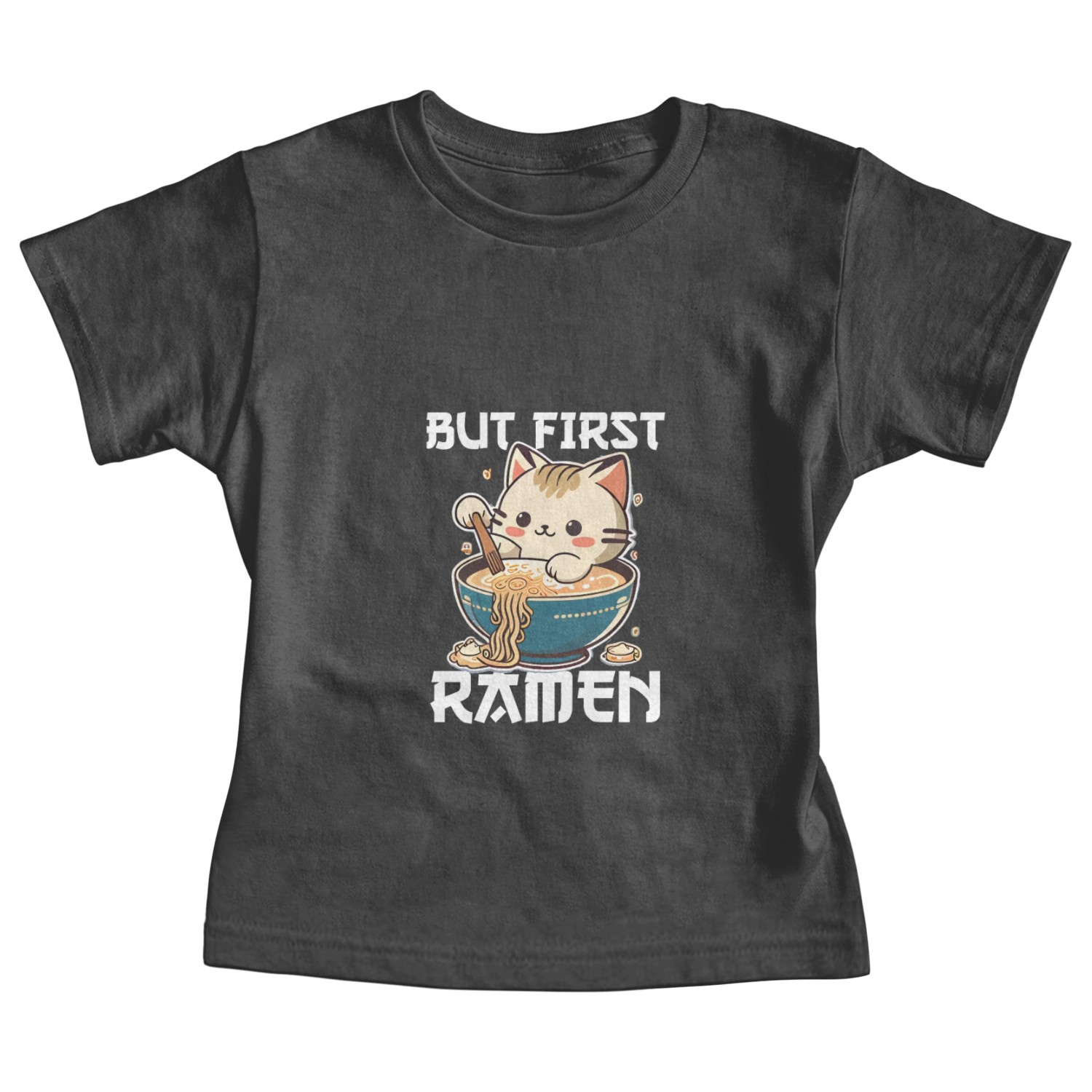 But First Ramen Cat Japanese Tokyo Ramen Noodles Baby Tees