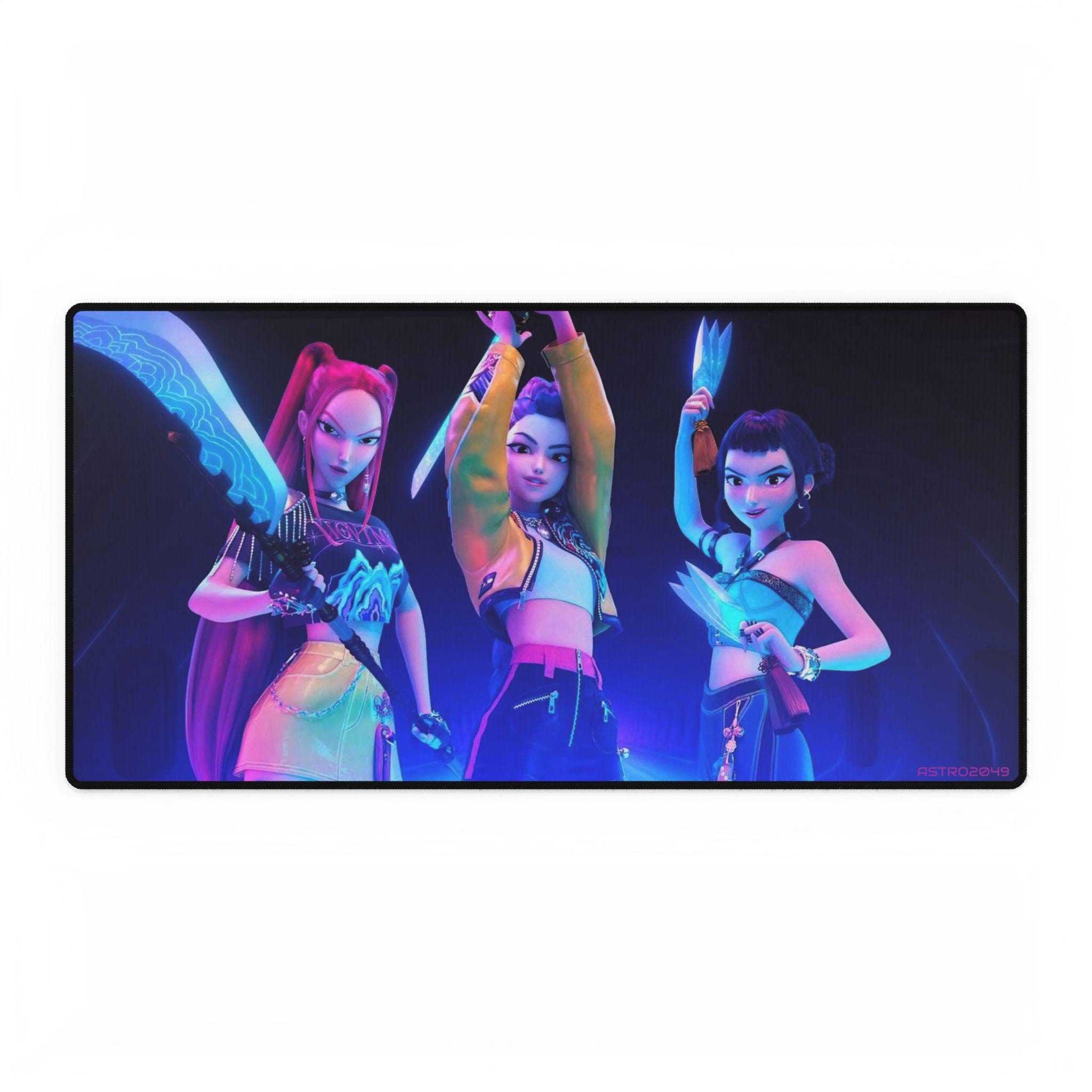 KPop Demon Hunters - HUNTRIX - Vibrant Gaming Desk Mat with Stylish Character Design, Office Decor, Gamer Gift
