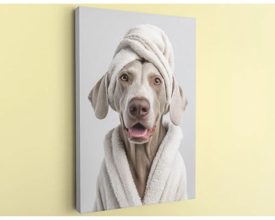 Weimaraner Canvas Art - Handcrafted Dog Wall Decor for Nursery and Bathroom