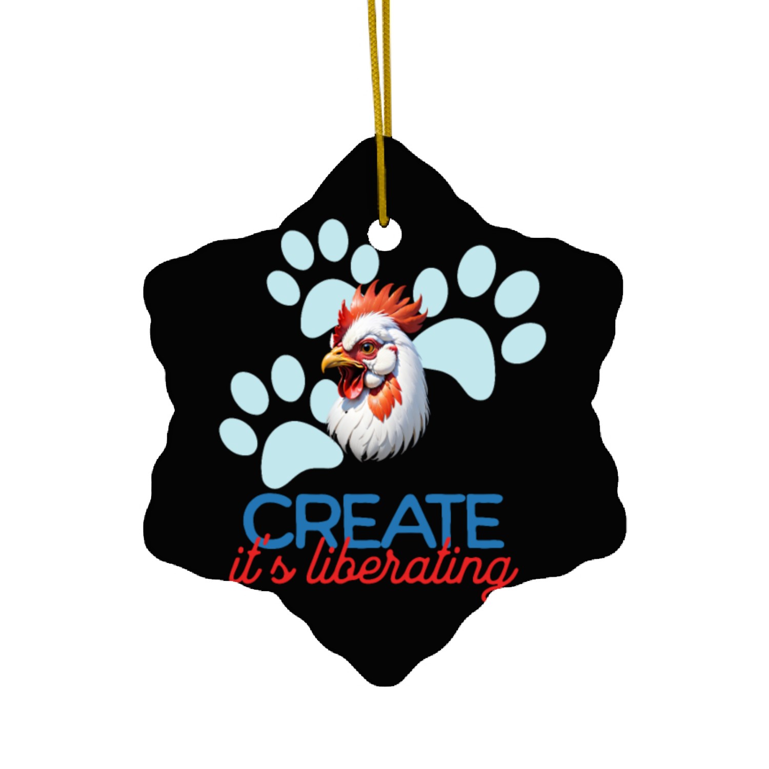 Rooster Minimalist Style Create, it's liberating Ceramic Ornaments
