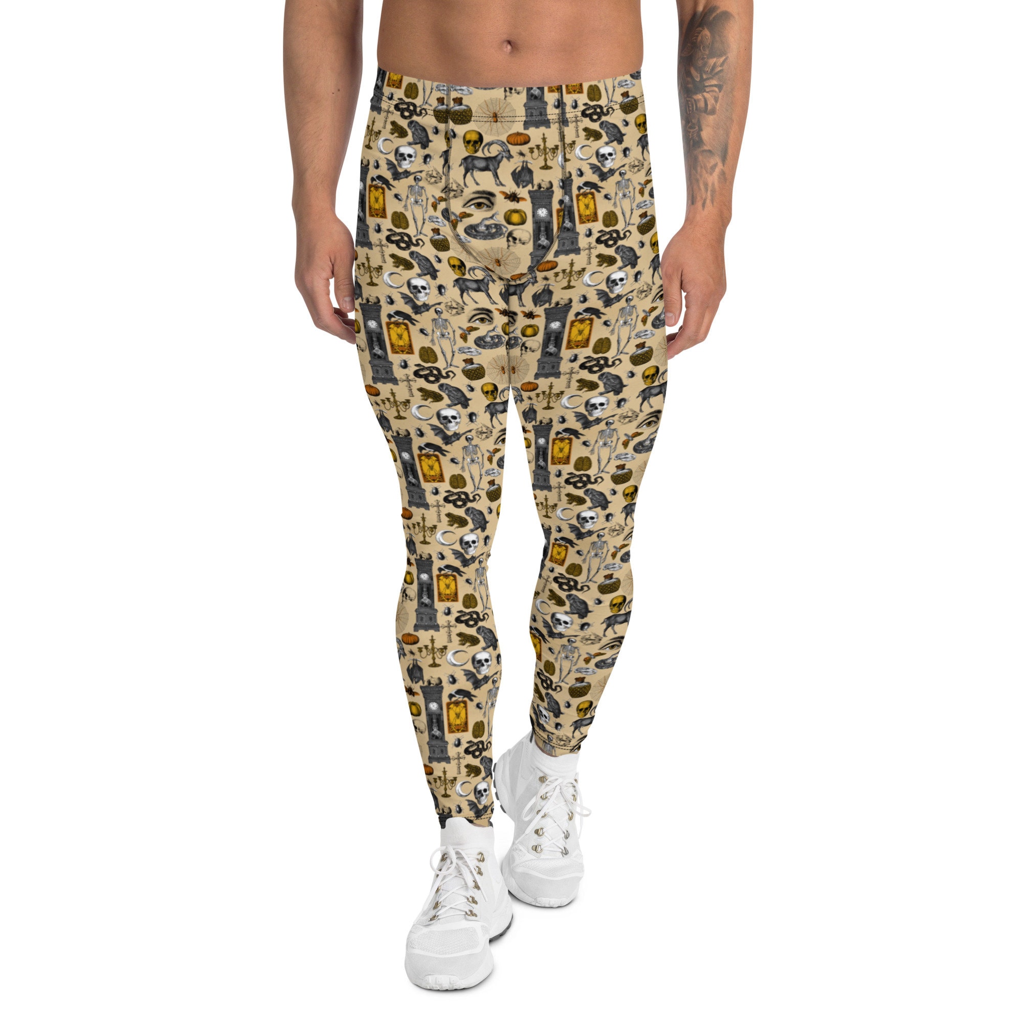 Gothic Curiosity Curio Men's Leggings, Men's Gym Tights, Fitness Goth