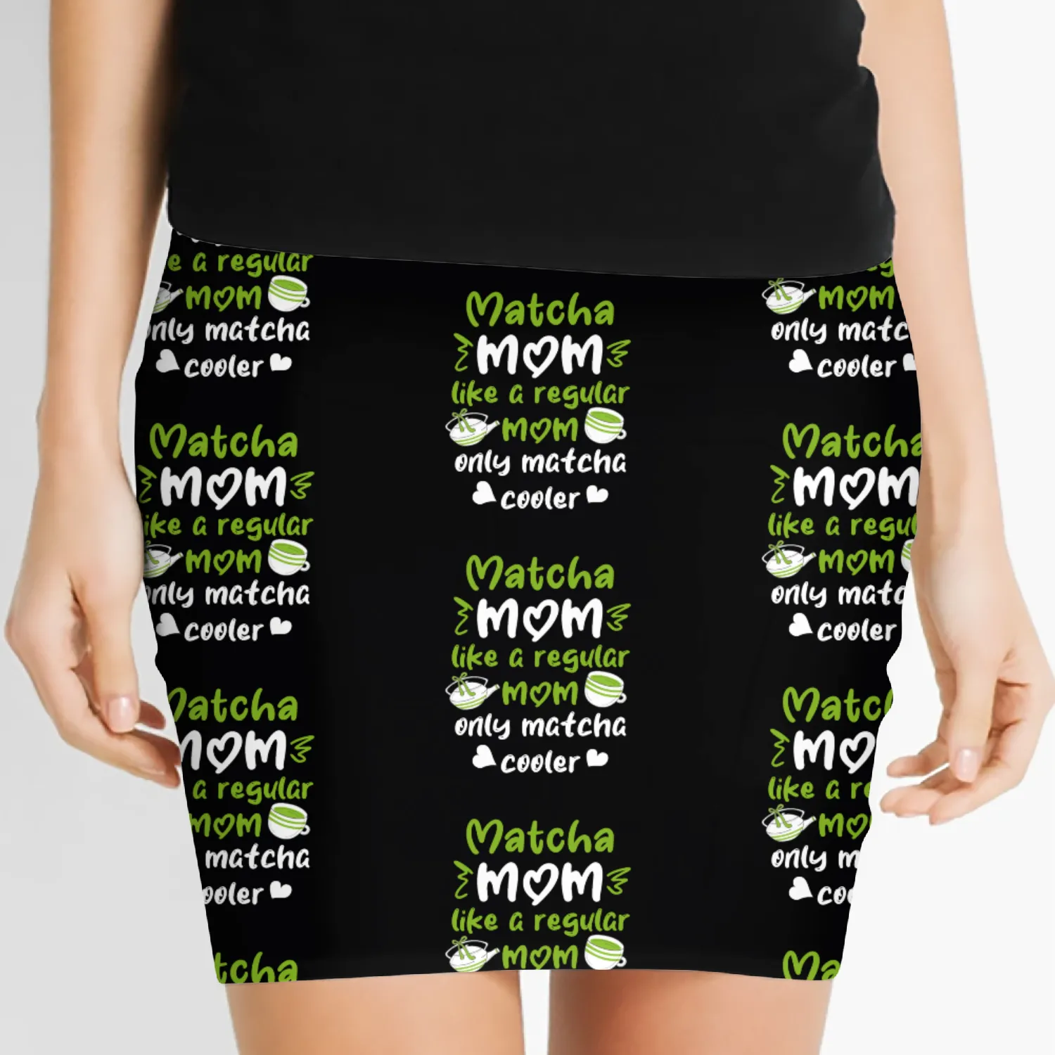 Green Tea Lover Japanese Matcha Latte Drink Matcha Women's Mini Skirts