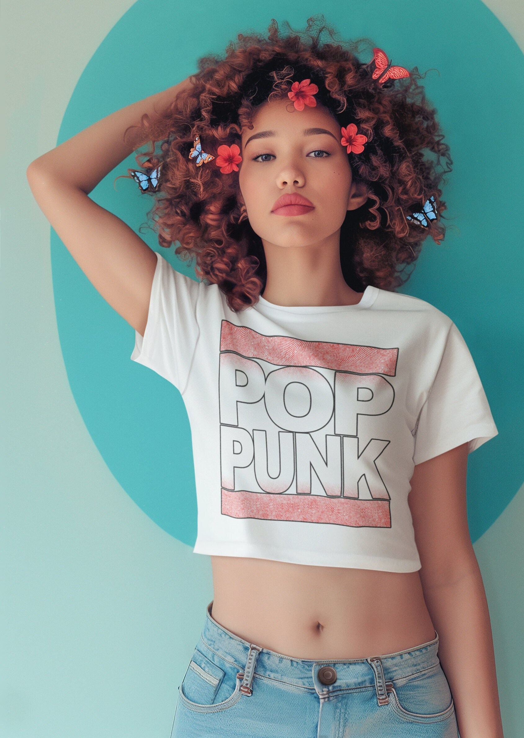 Pop Punk Crop Top for Women | Retro Baby Tee for Emo & Punk Rock Fans | 90s Nostalgia Band Shirt | Concert And Festival Outfit