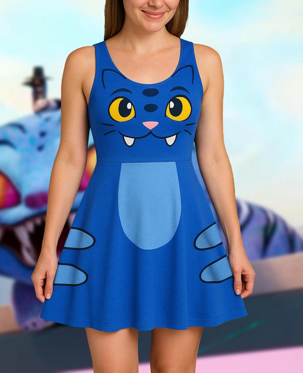 Kpop Demon Hunters Skater Dress, Derpy Tiger Cosplay Costume, Halloween Outfits for Women