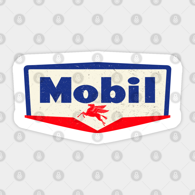 Mobil oil Vintage sign - logo 1950 - Gas And Oil - Sticker