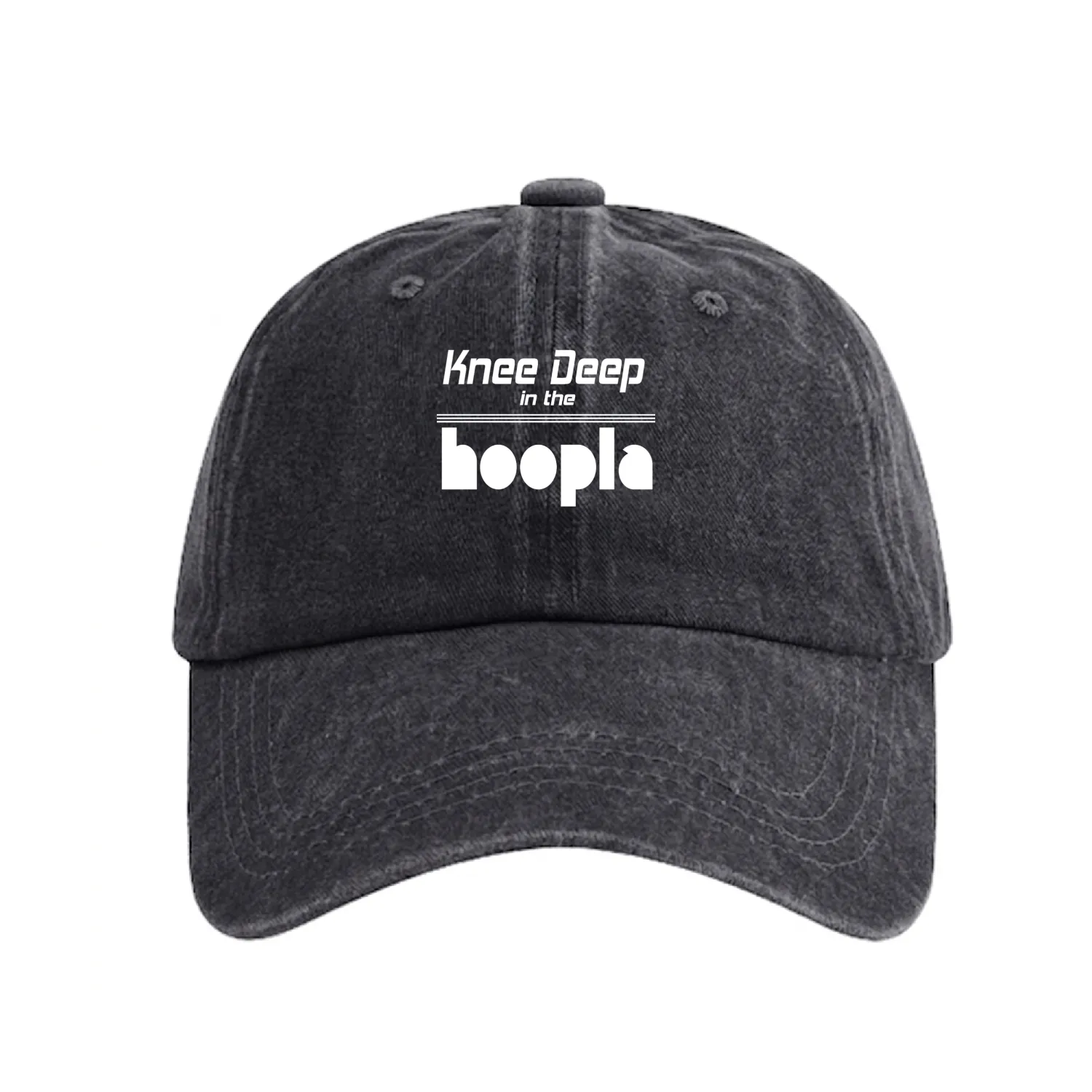 KNEE DEEP IN THE HOOPLA Washed Denim Baseball Caps