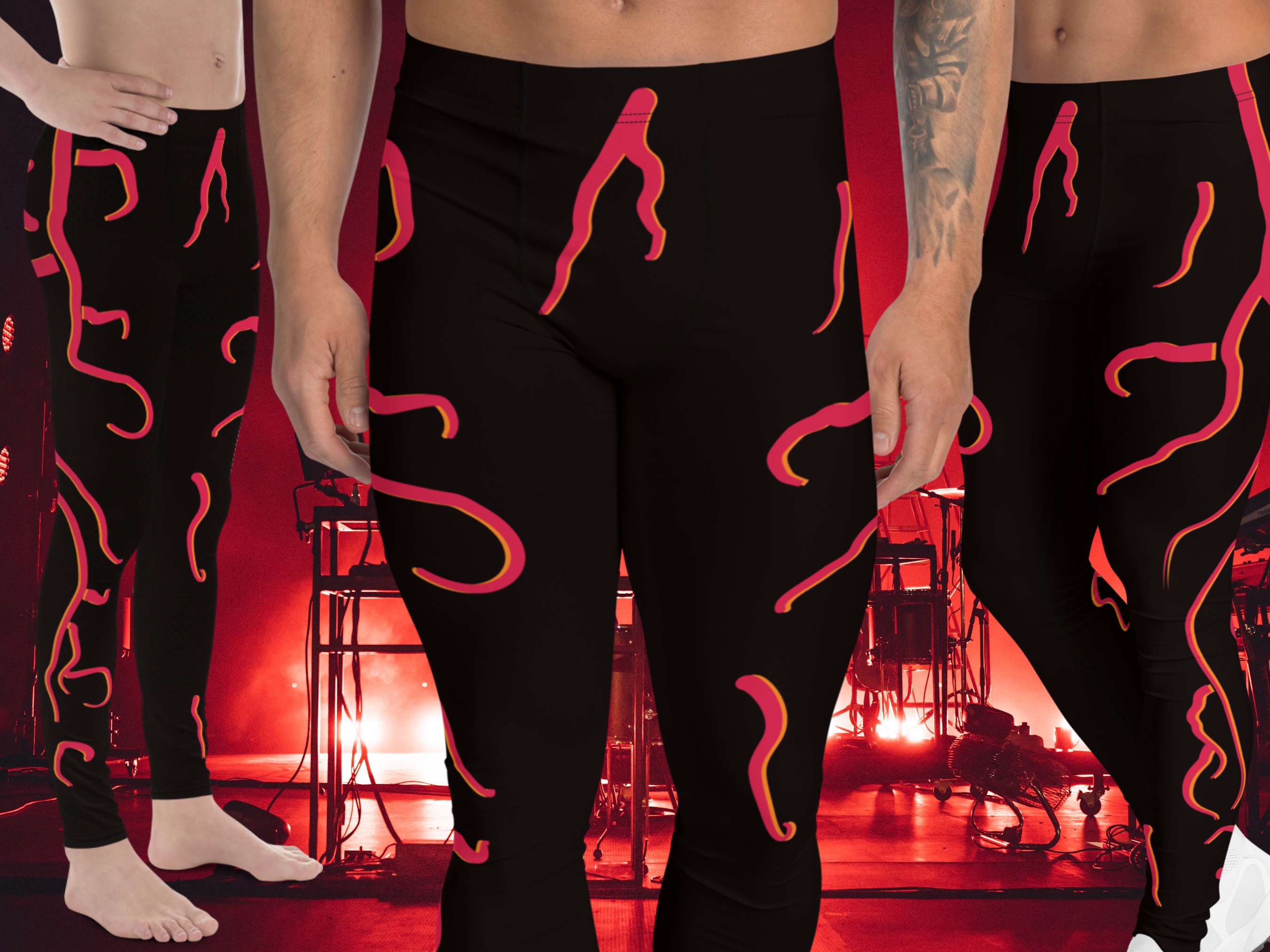 Wrestling Tights Retro Classic, Mens Leggings, Performance Pants, BJJ Pants