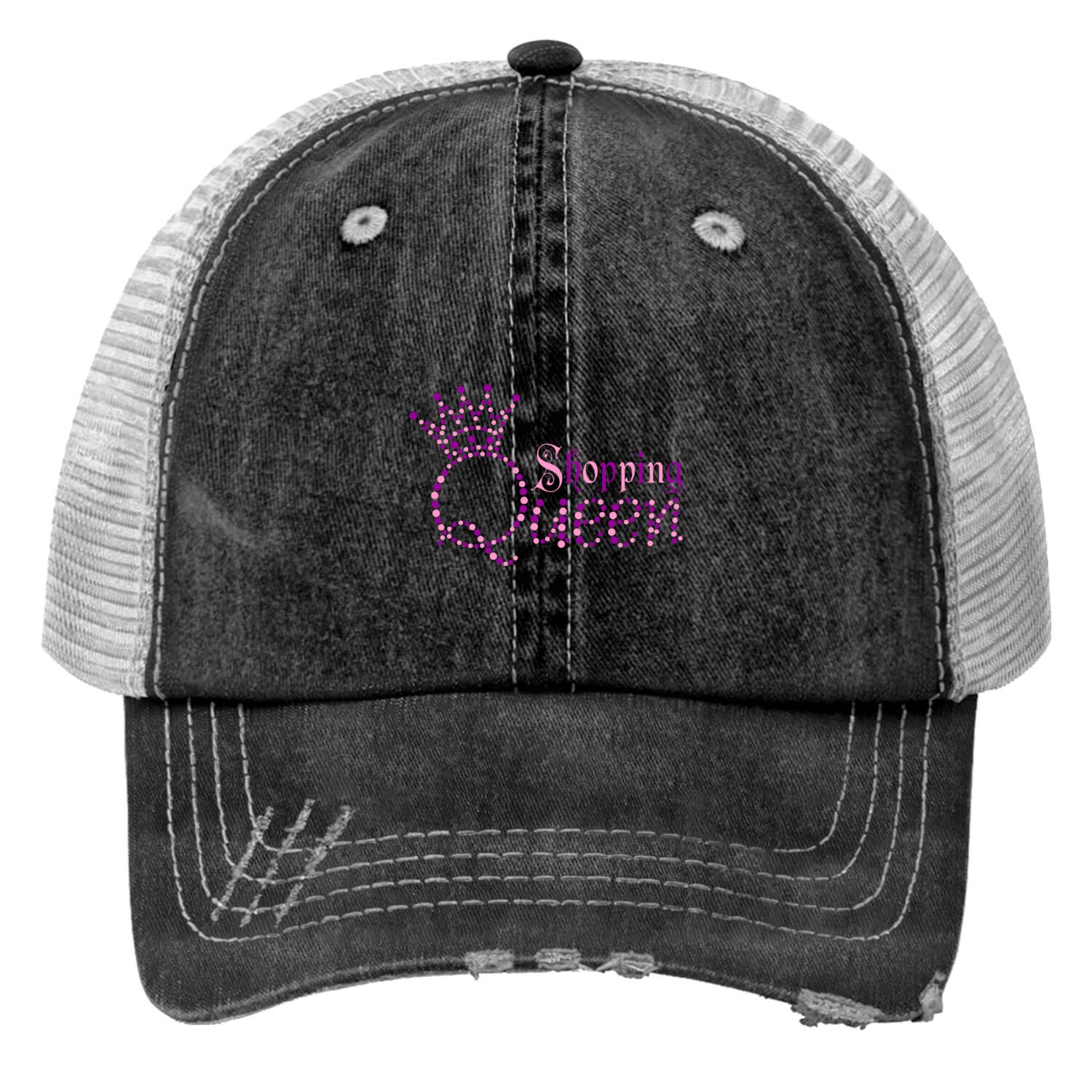 Shopping Queen Print Trucker Hats