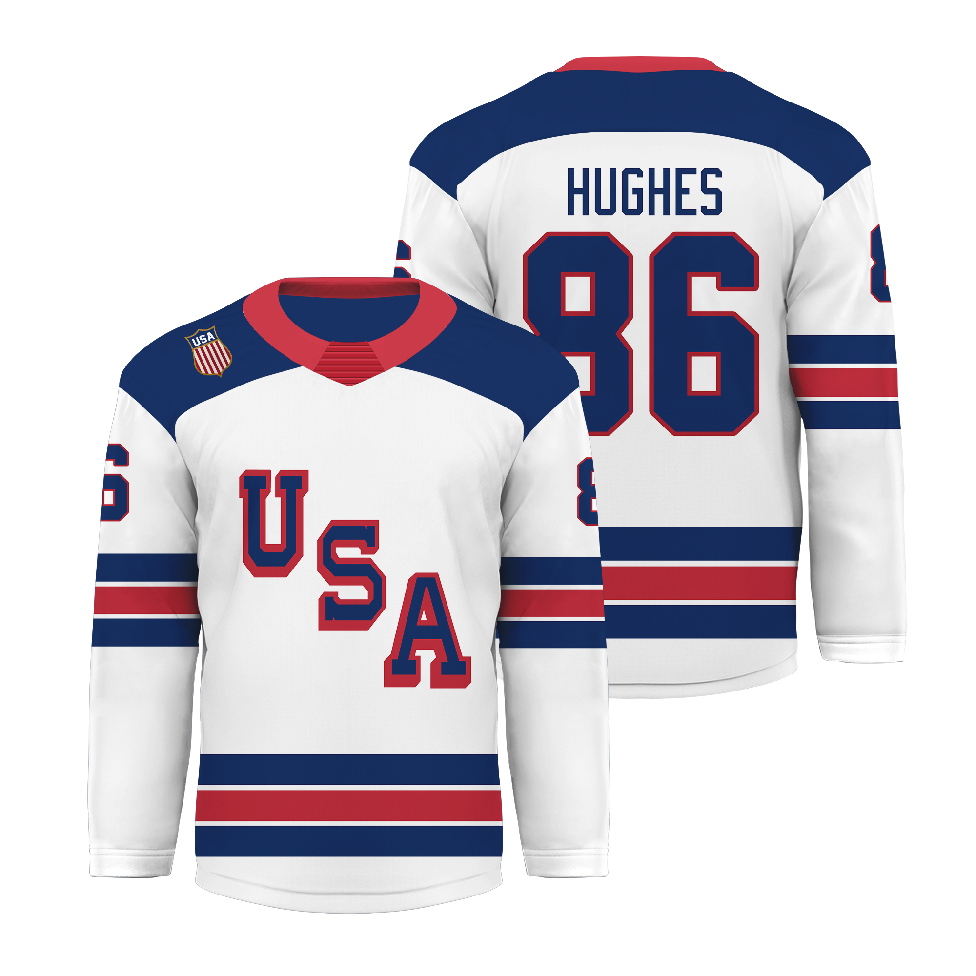 Jack Hughes USA Hockey Jersey 2026 America Pride Print Patriotic Sports Fan Shirt