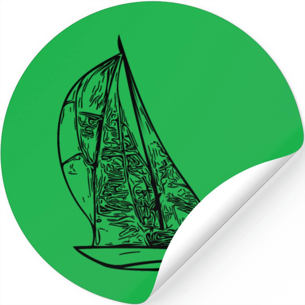 Sport Sailing Boat With Sails Stickers