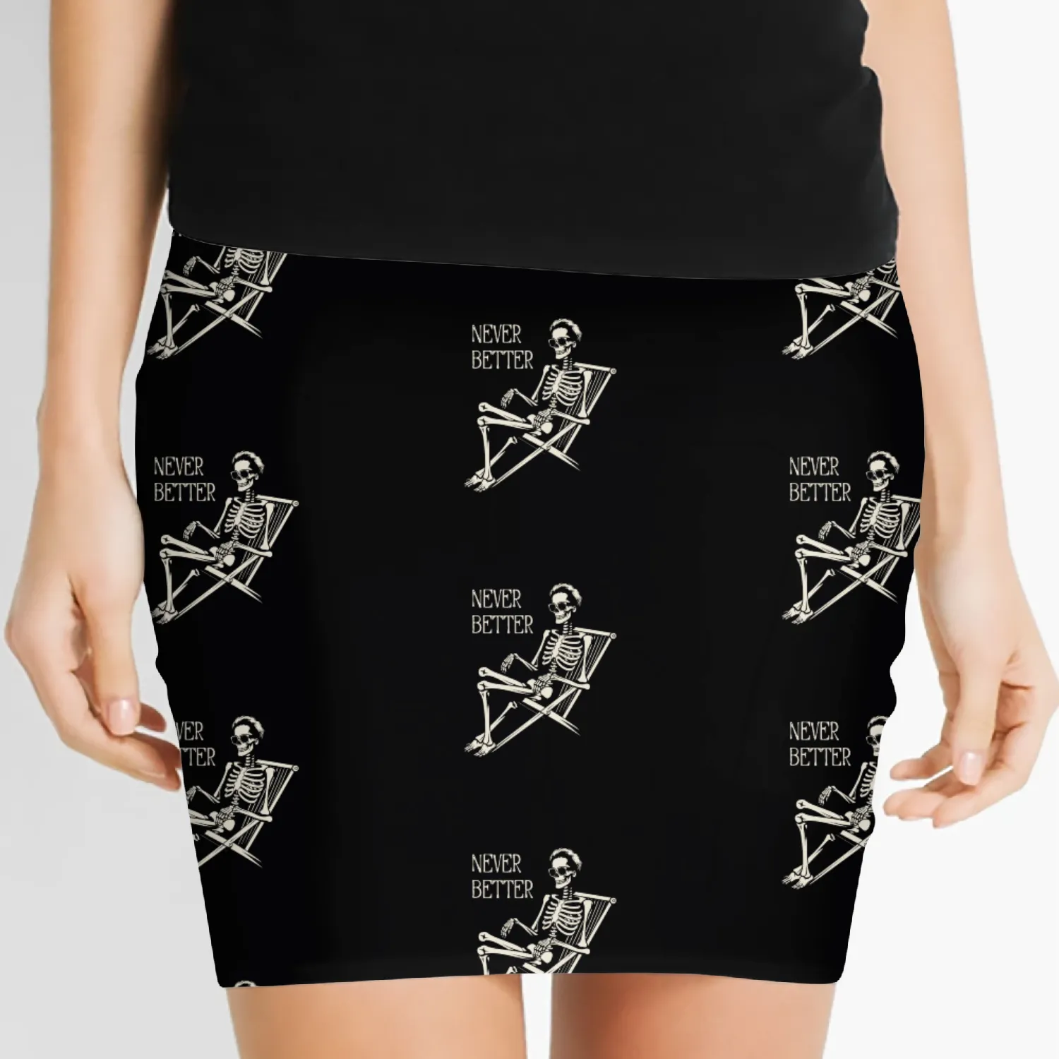 Relaxed Skeleton Women's Mini Skirts | Never Better Casual